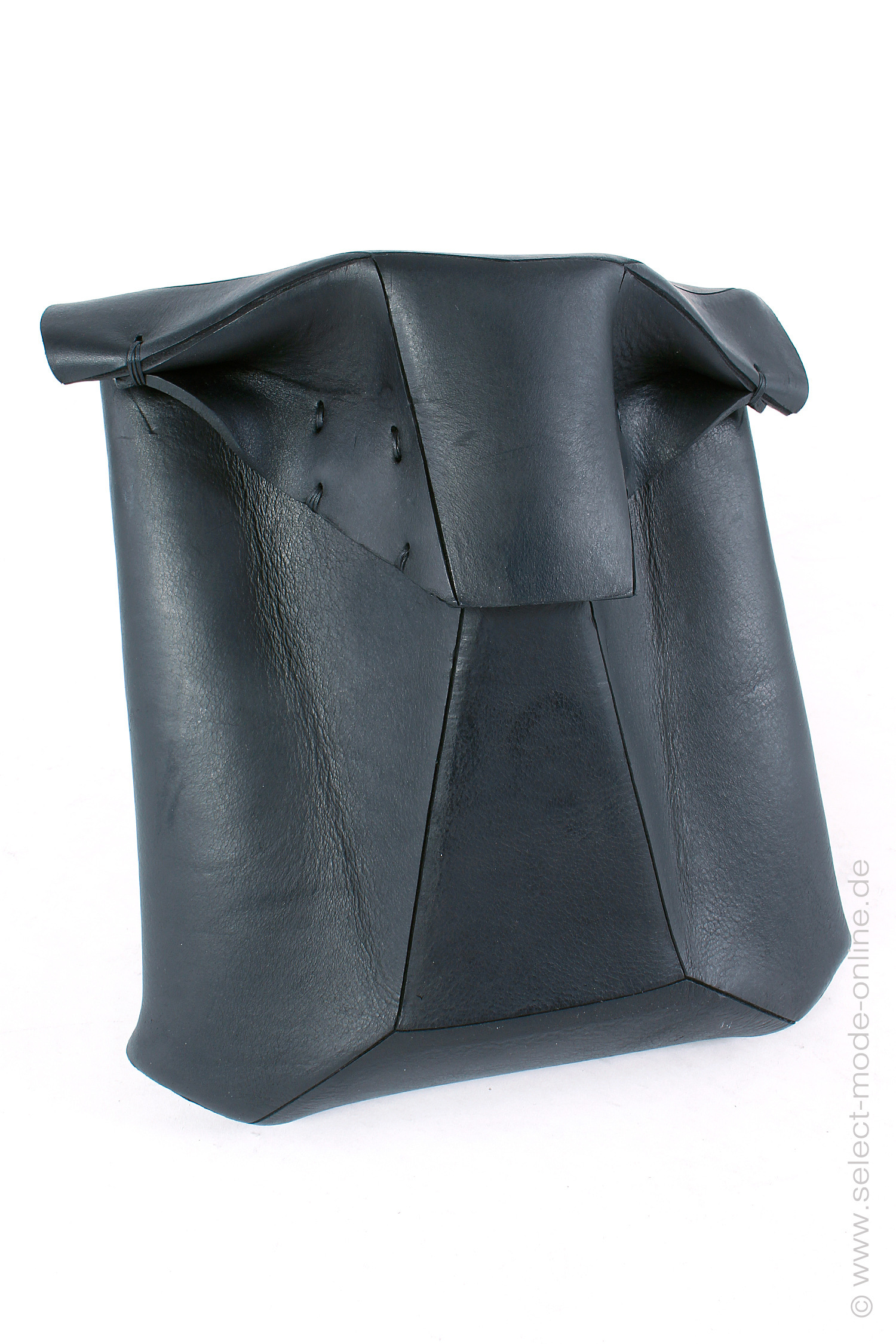 3D Leder Tasche - schwarz