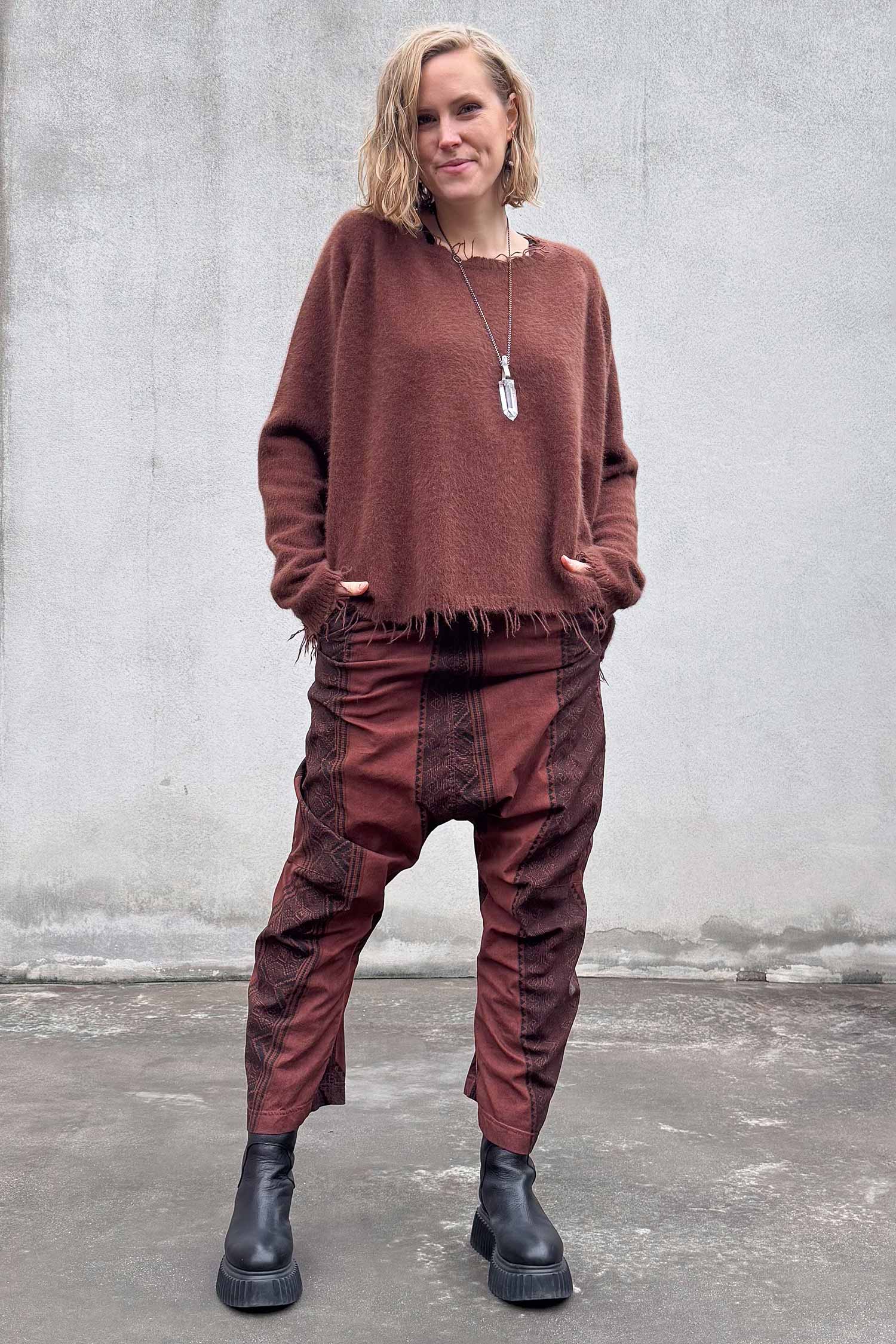 Stretchhose - Henna cloud stripe - 2262390103