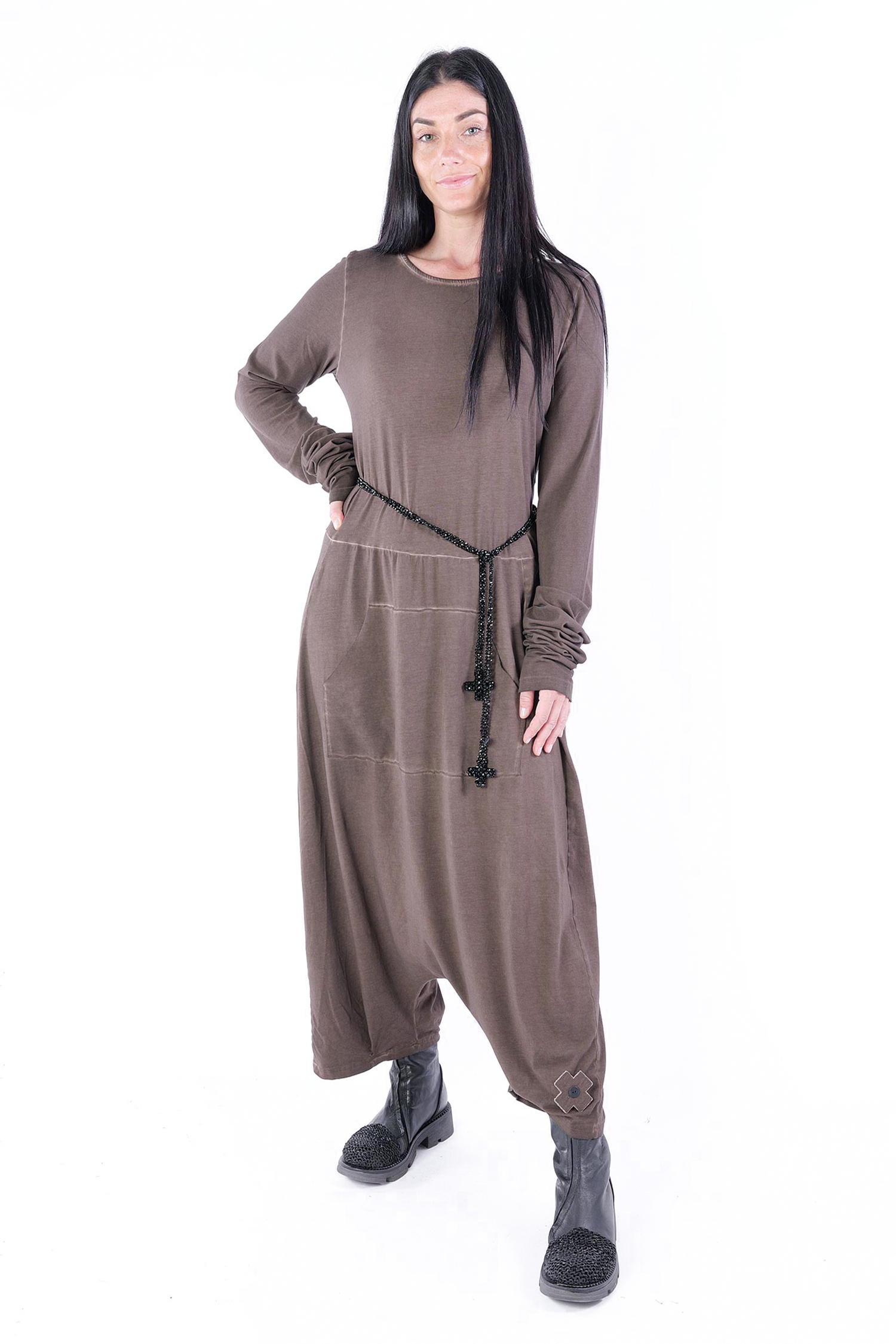 Lange Kette mit Doppel Plus - schwarz - 1564