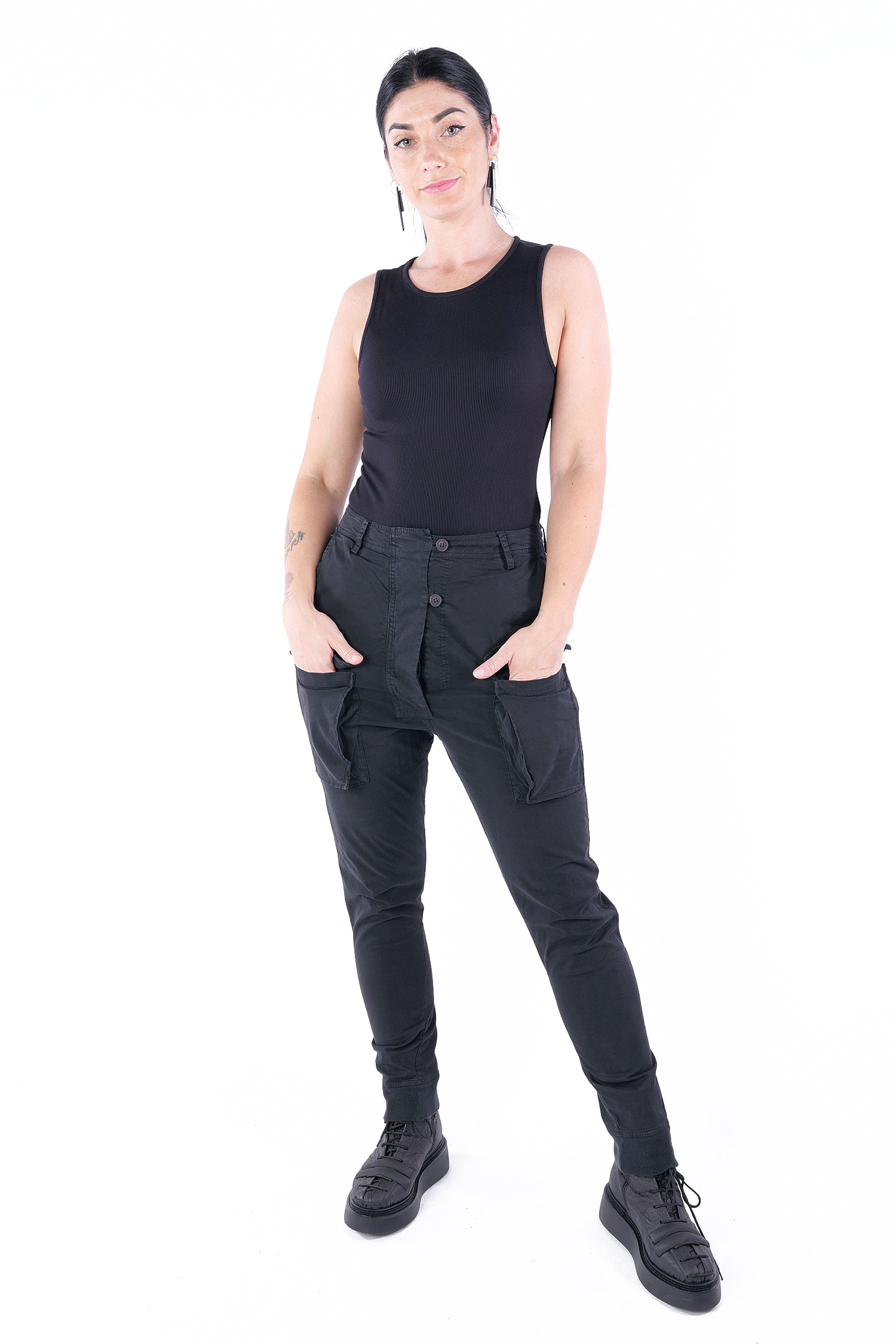 Hose mit tiefem Schritt - Schwarz - 2253200107