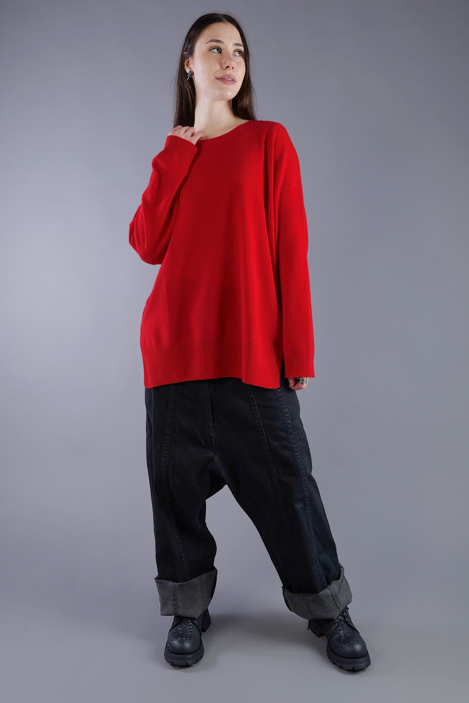 Kaschmir Pullover - Rhubarb Red - 24116A