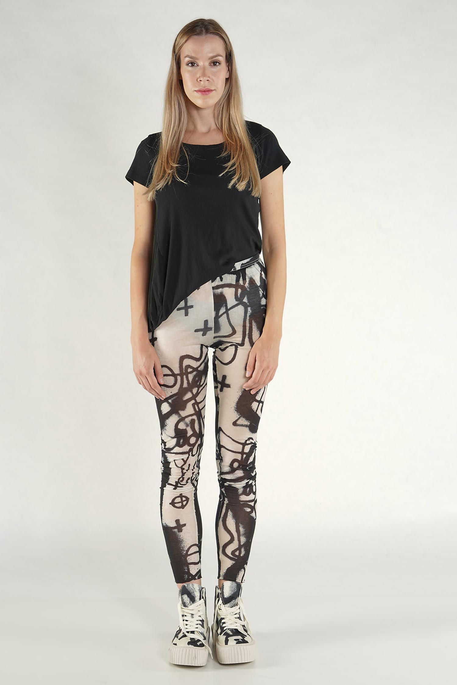 Leggings mit Seide - Black print - 1261620206