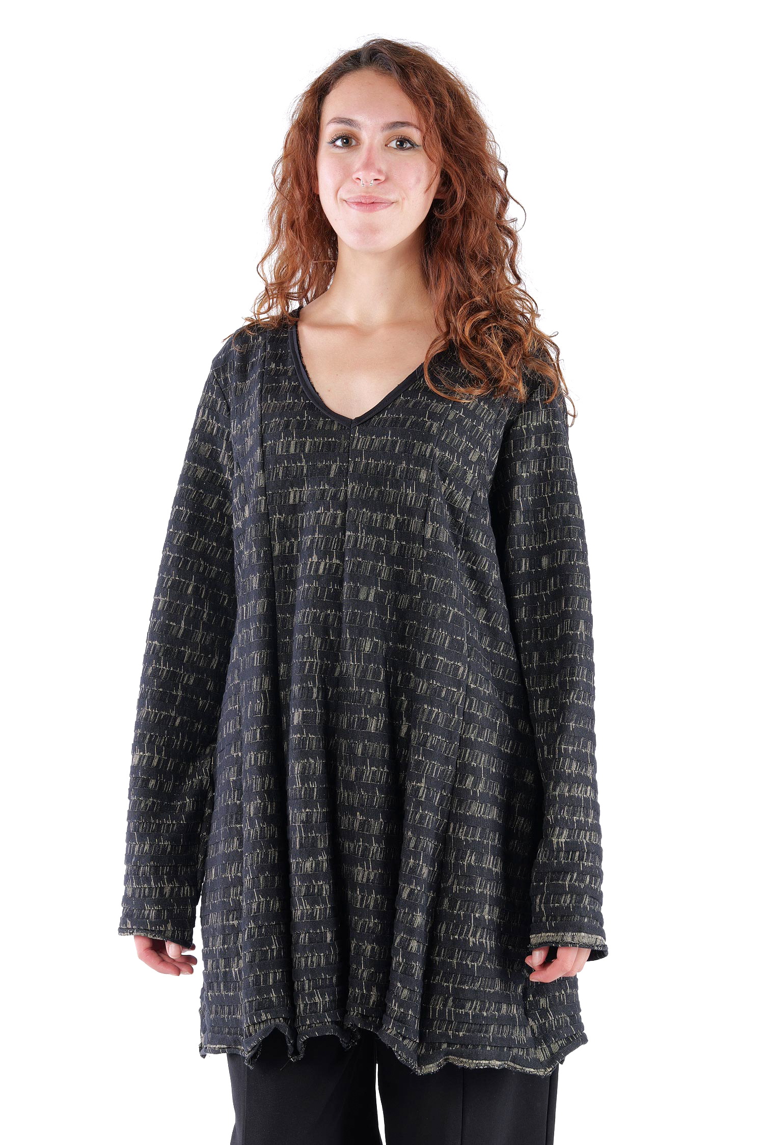 Stricktunika - Black melange - X9076-X