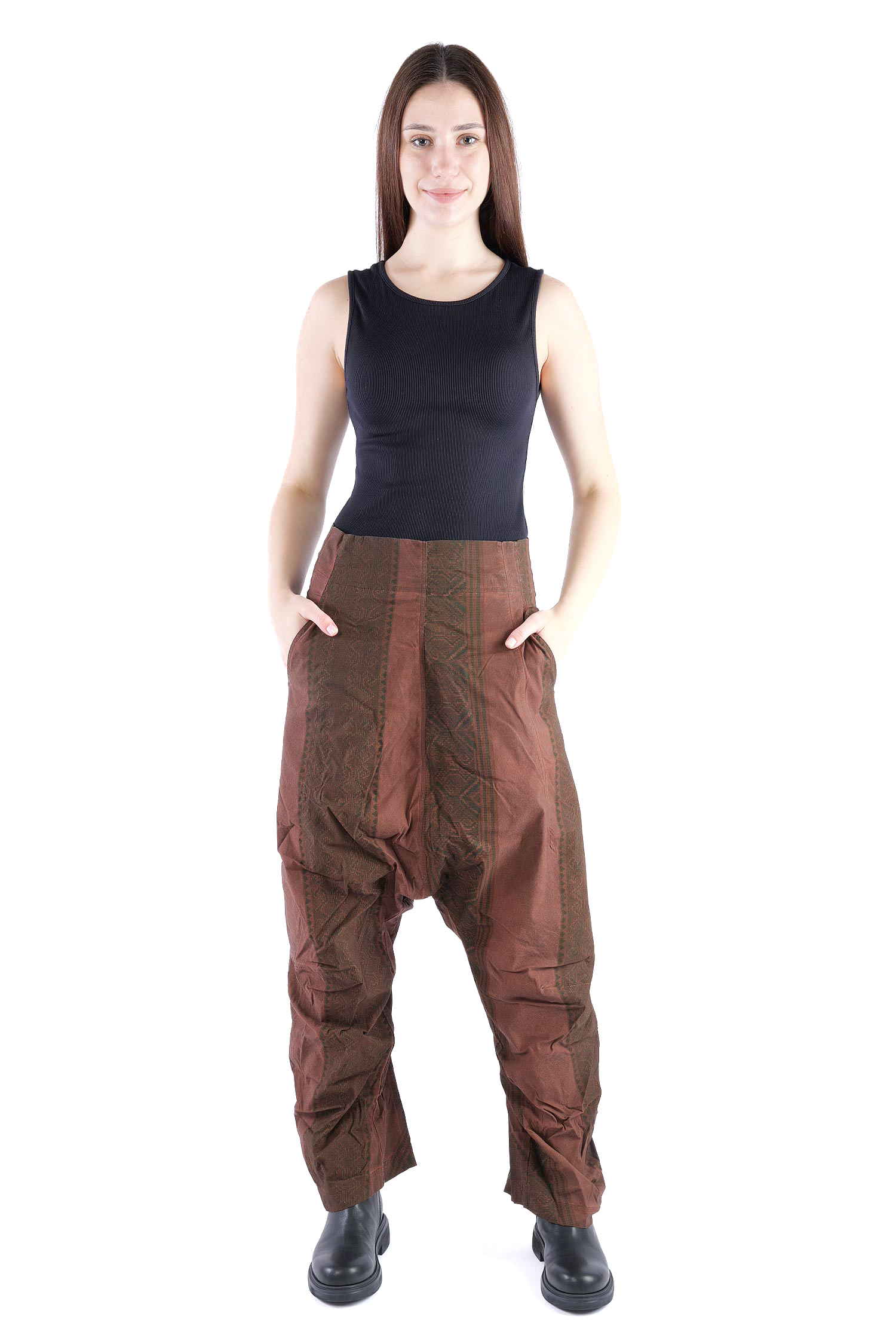 Stretchhose - Henna cloud stripe - 2262390103