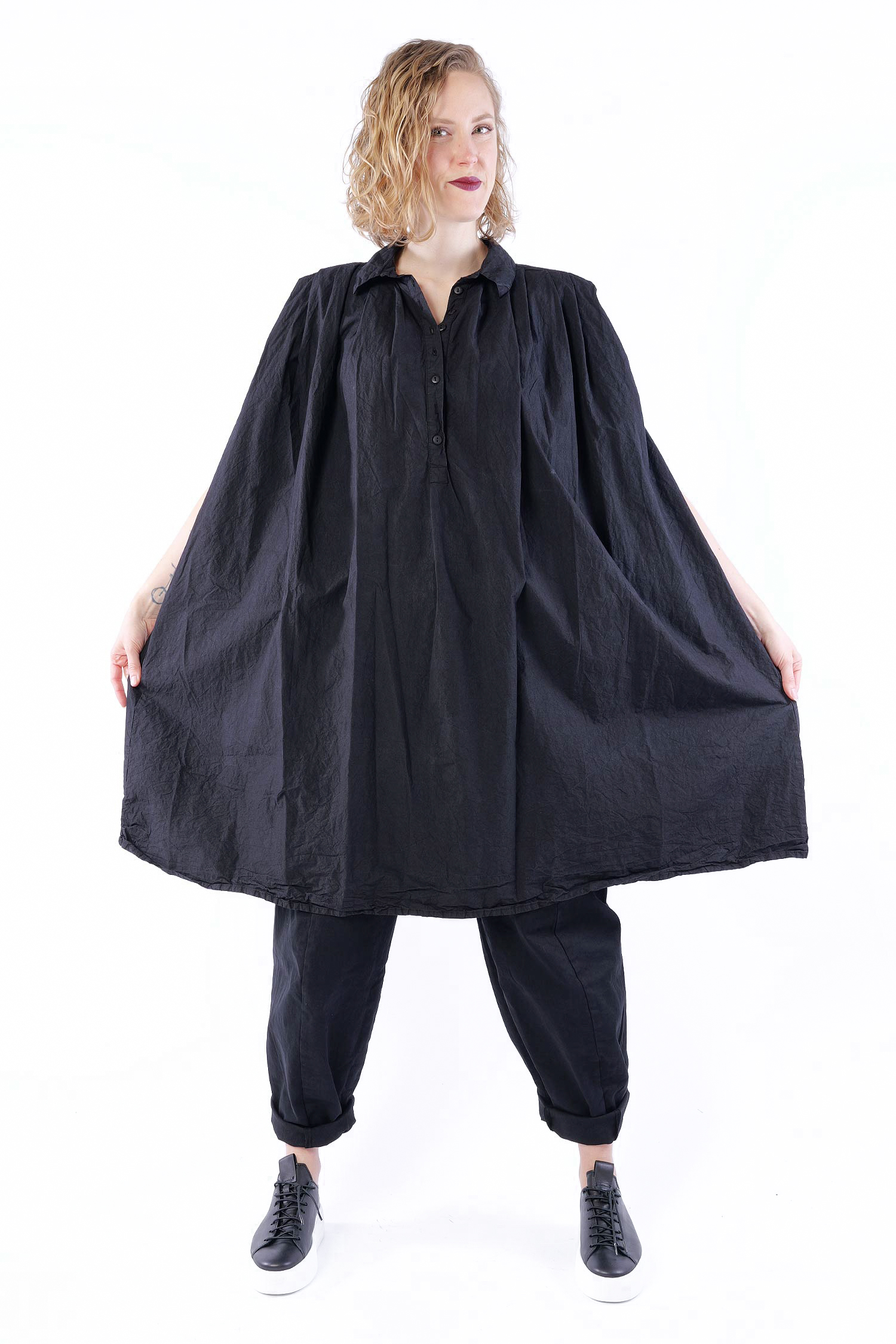 O-Form Tunika - Schwarz - Kindroot