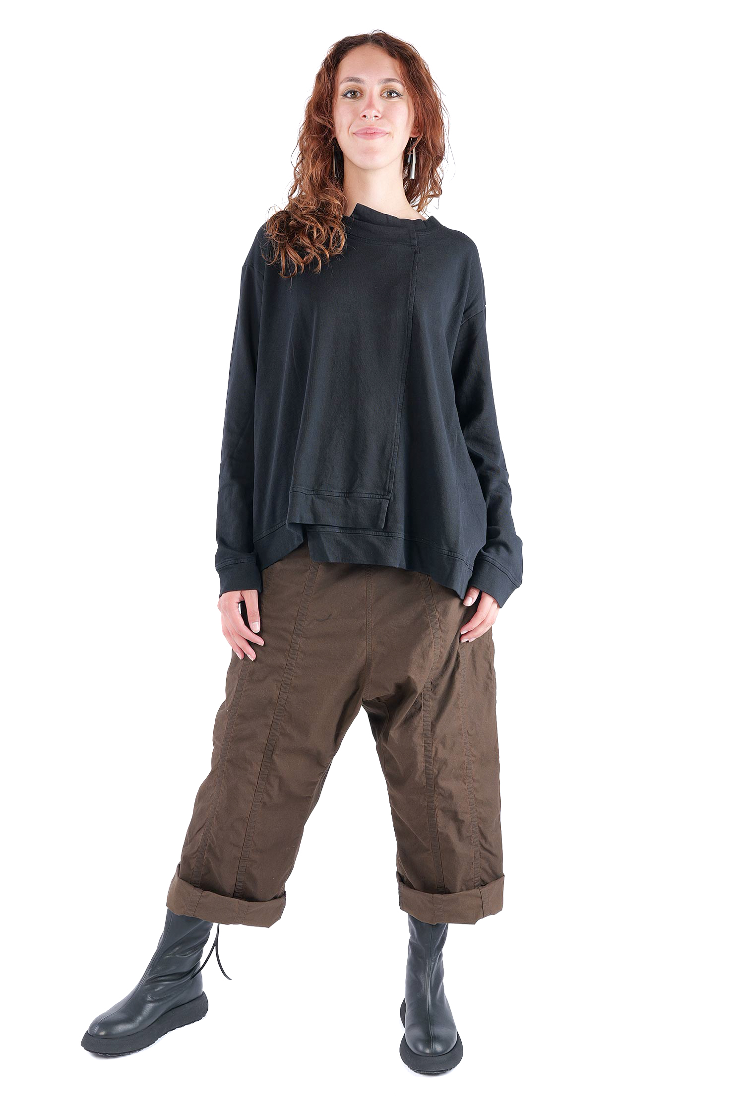Asymmetrischer Sweater - Schwarz - 2263290501