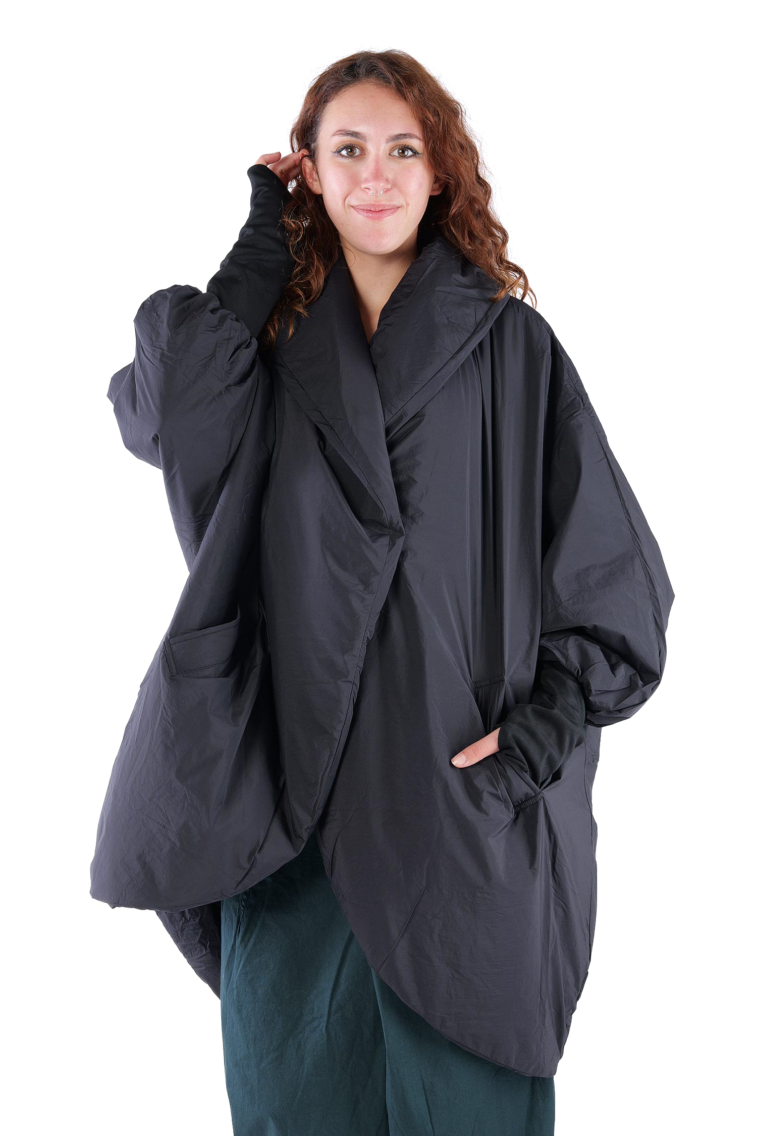 Oversize Wintermantel - Schwarz - SX115