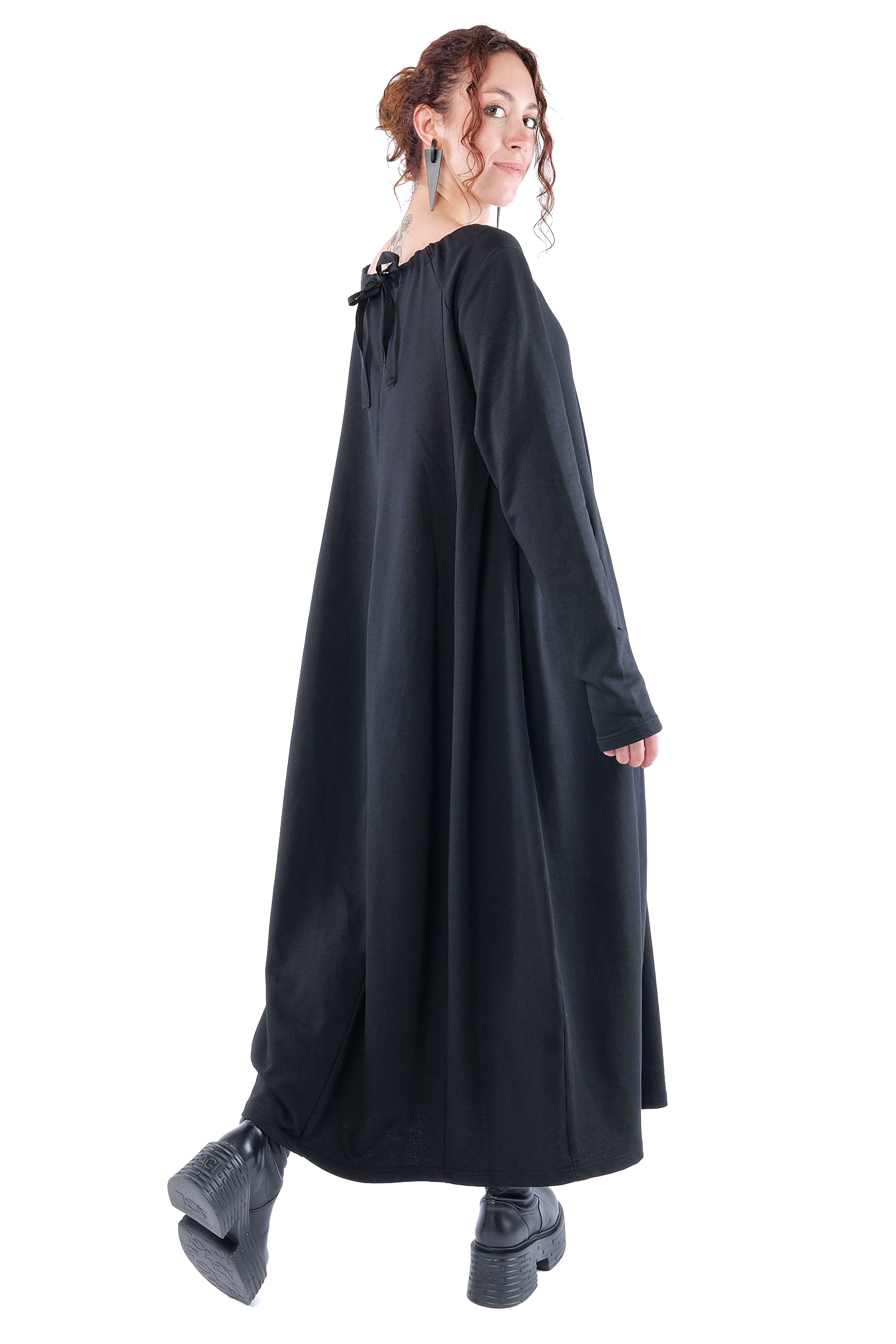 Tulpiges Sweatkleid - Schwarz - 1161