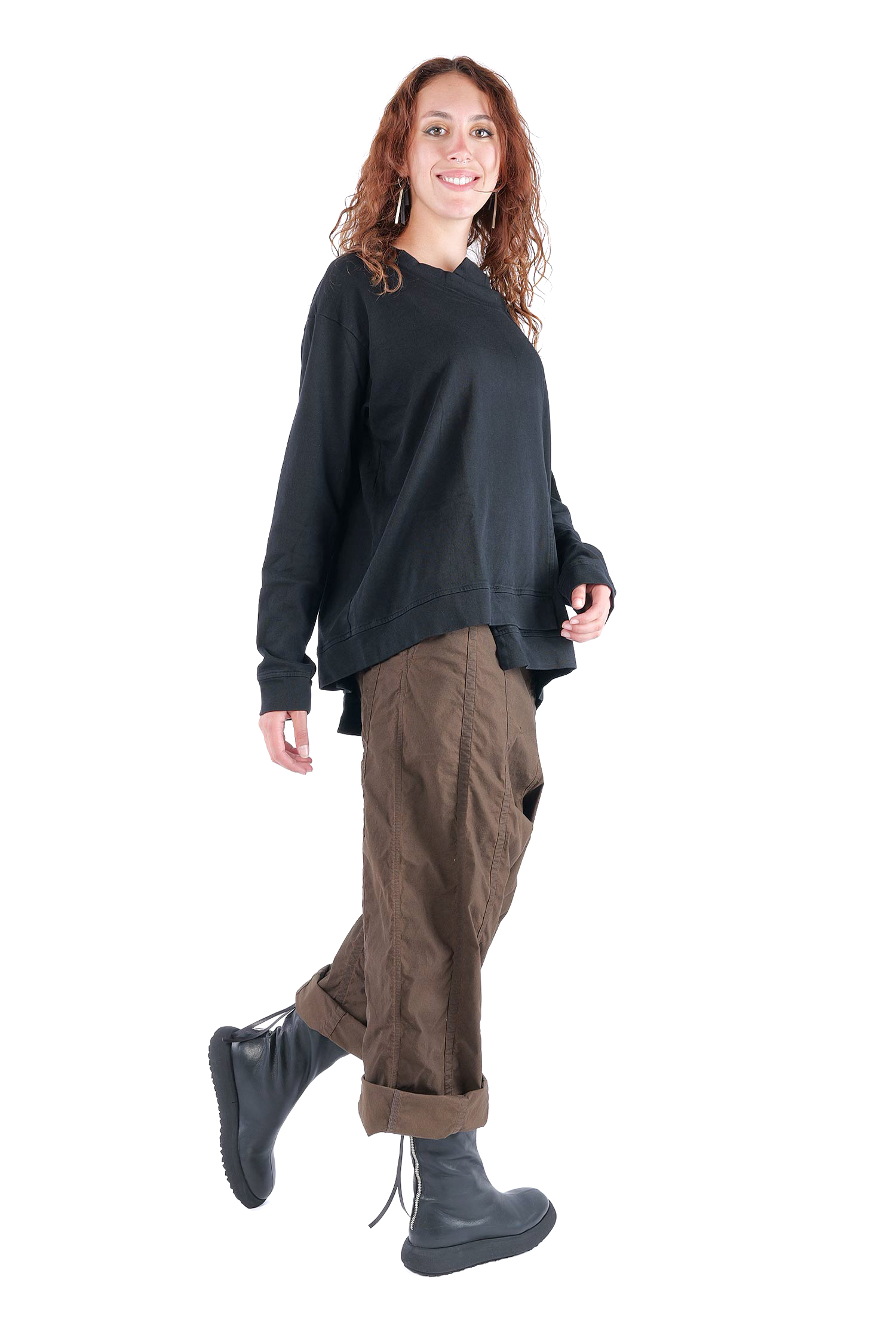 Asymmetrischer Sweater - Schwarz - 2263290501