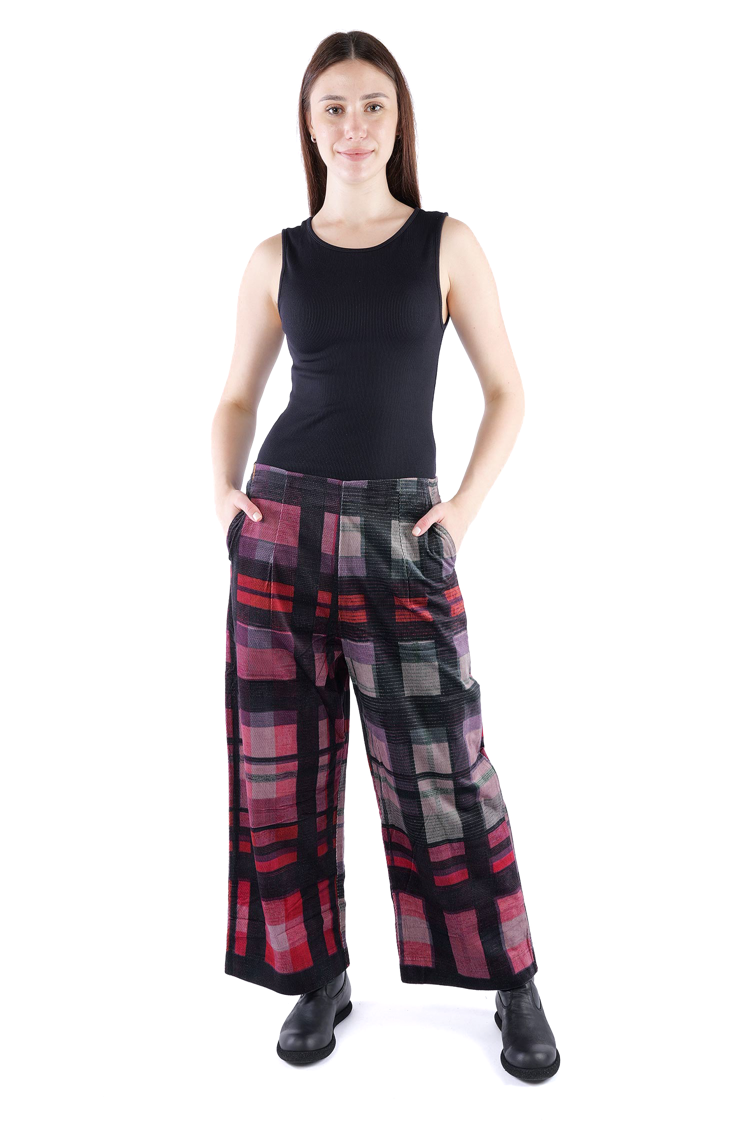 Feincord Culottes - Check multicolor - 2263230103