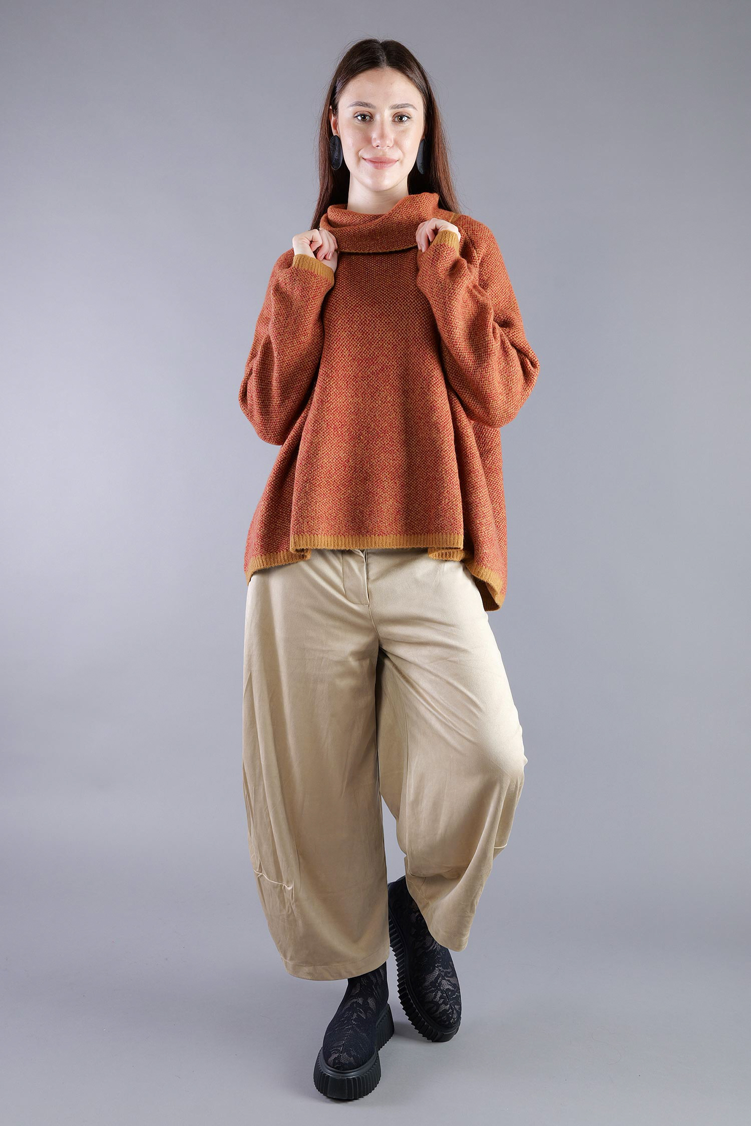 Strickpullover - Bronze lava jacquard - 2263270702