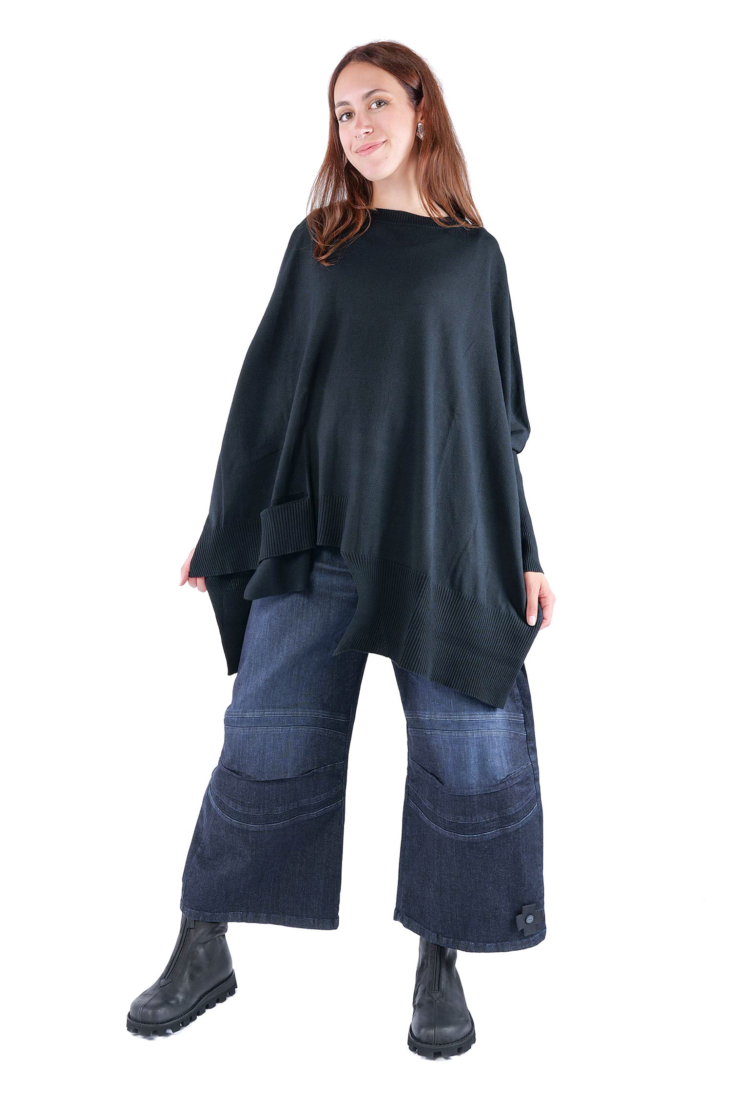 Oversize Strickpullover - Schwarz - 26.2-KHG445
