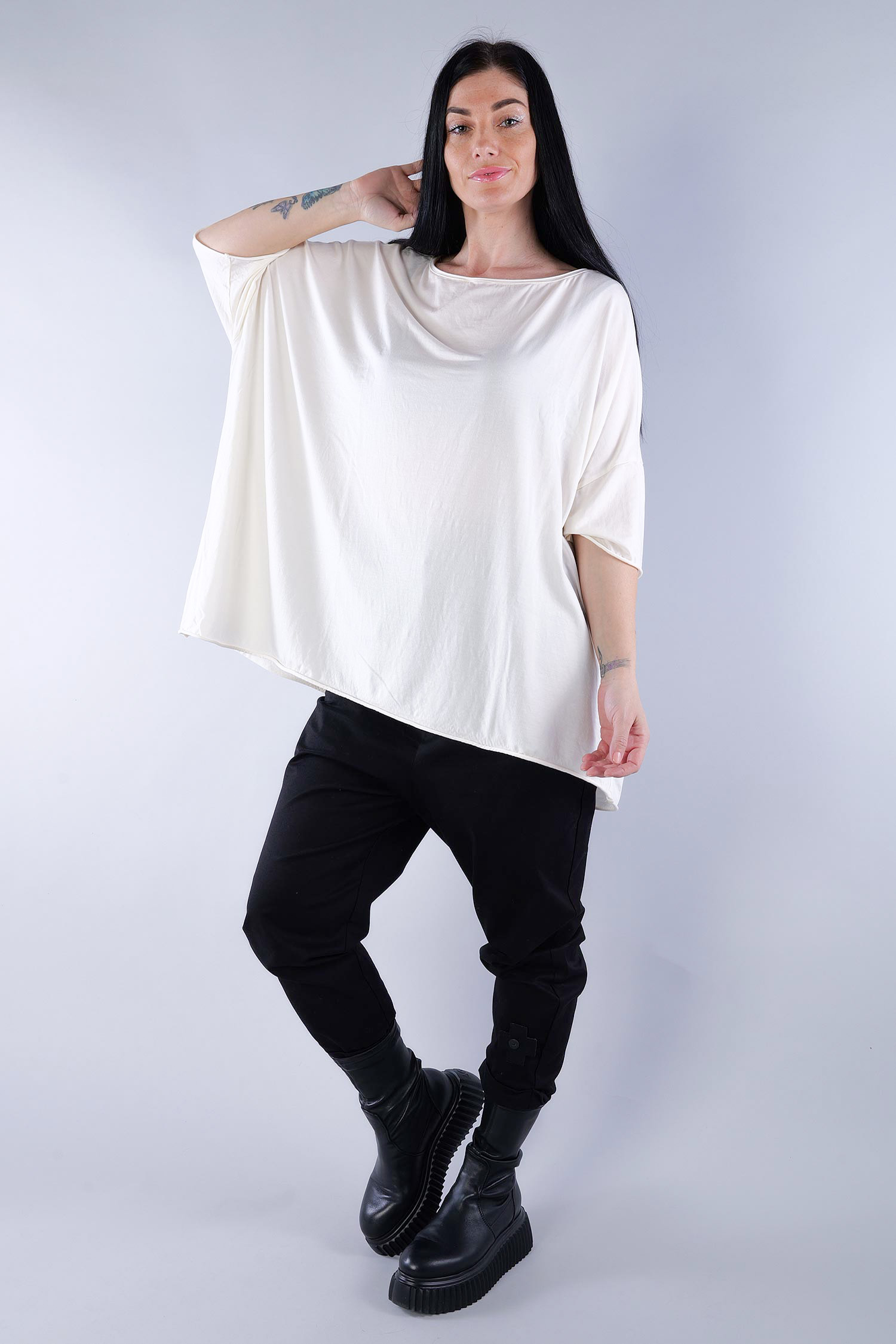 Oversize T-Shirt - Schnee - Dyehonest