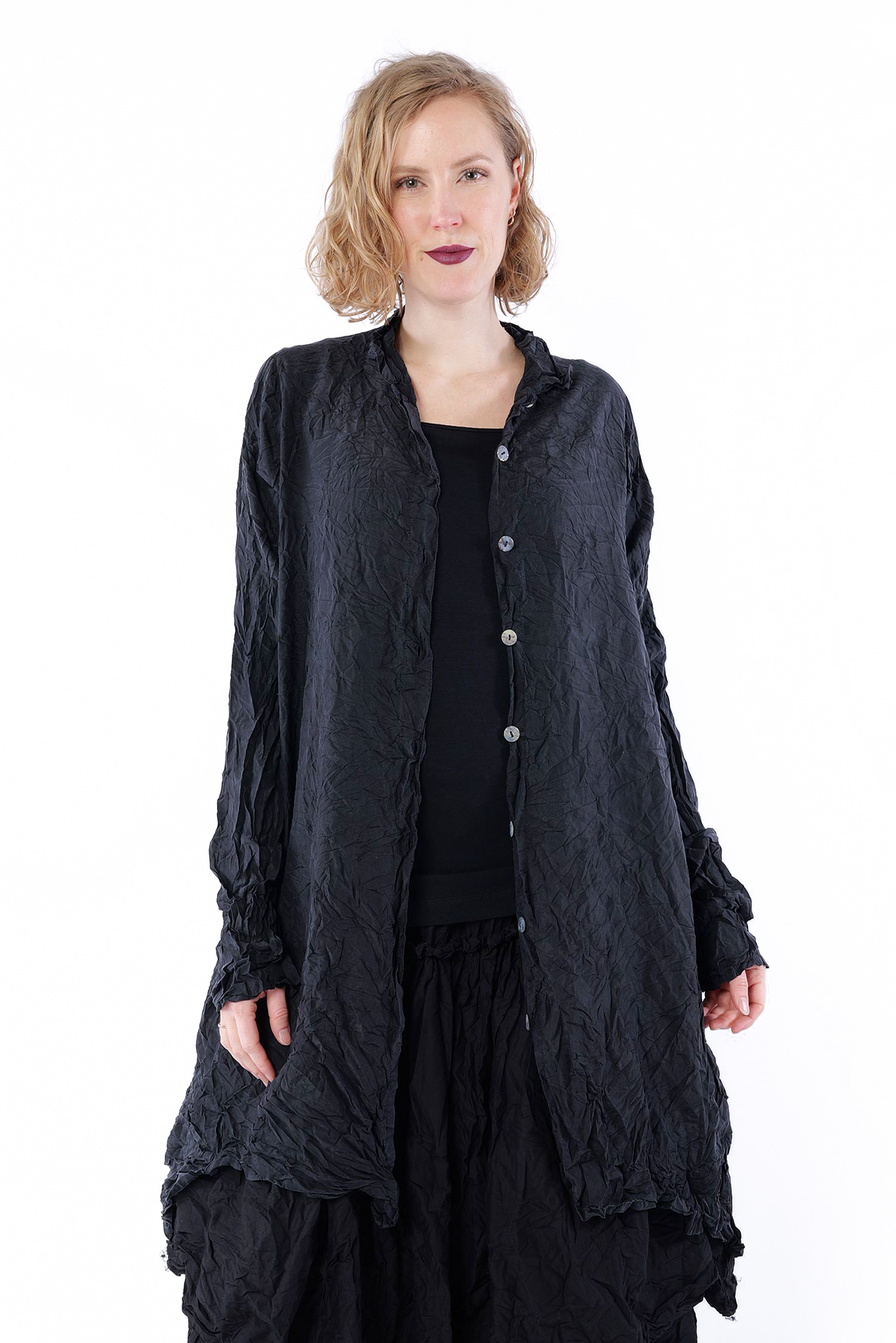 Seidenbluse - Schwarz - Werkknitt