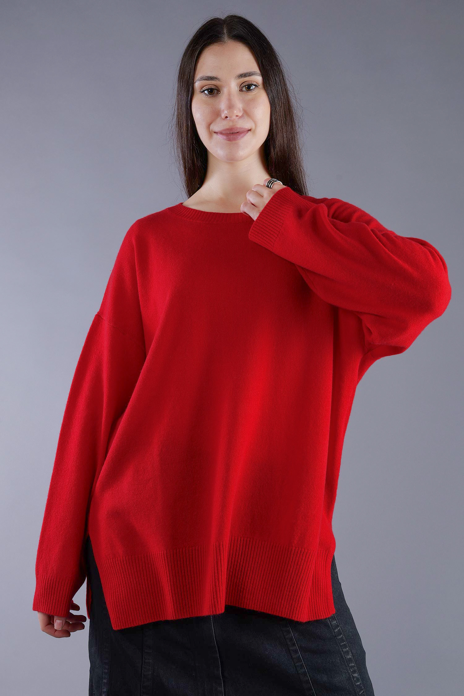 Kaschmir Pullover - Rhubarb Red - 24116A