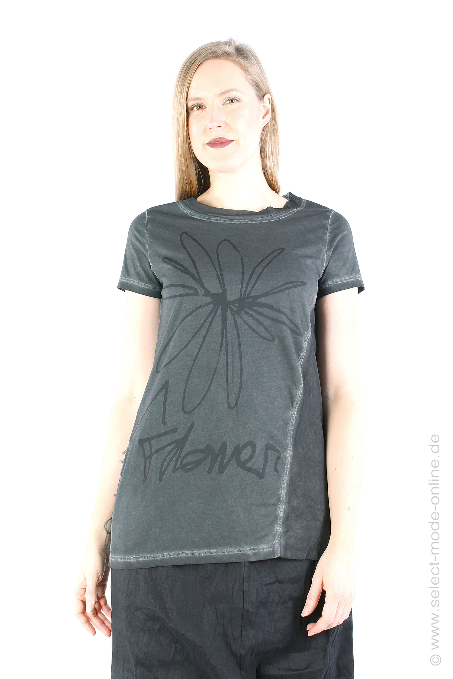 T-Shirt mit Print - Charcoal Prt Cloud - 1242300501