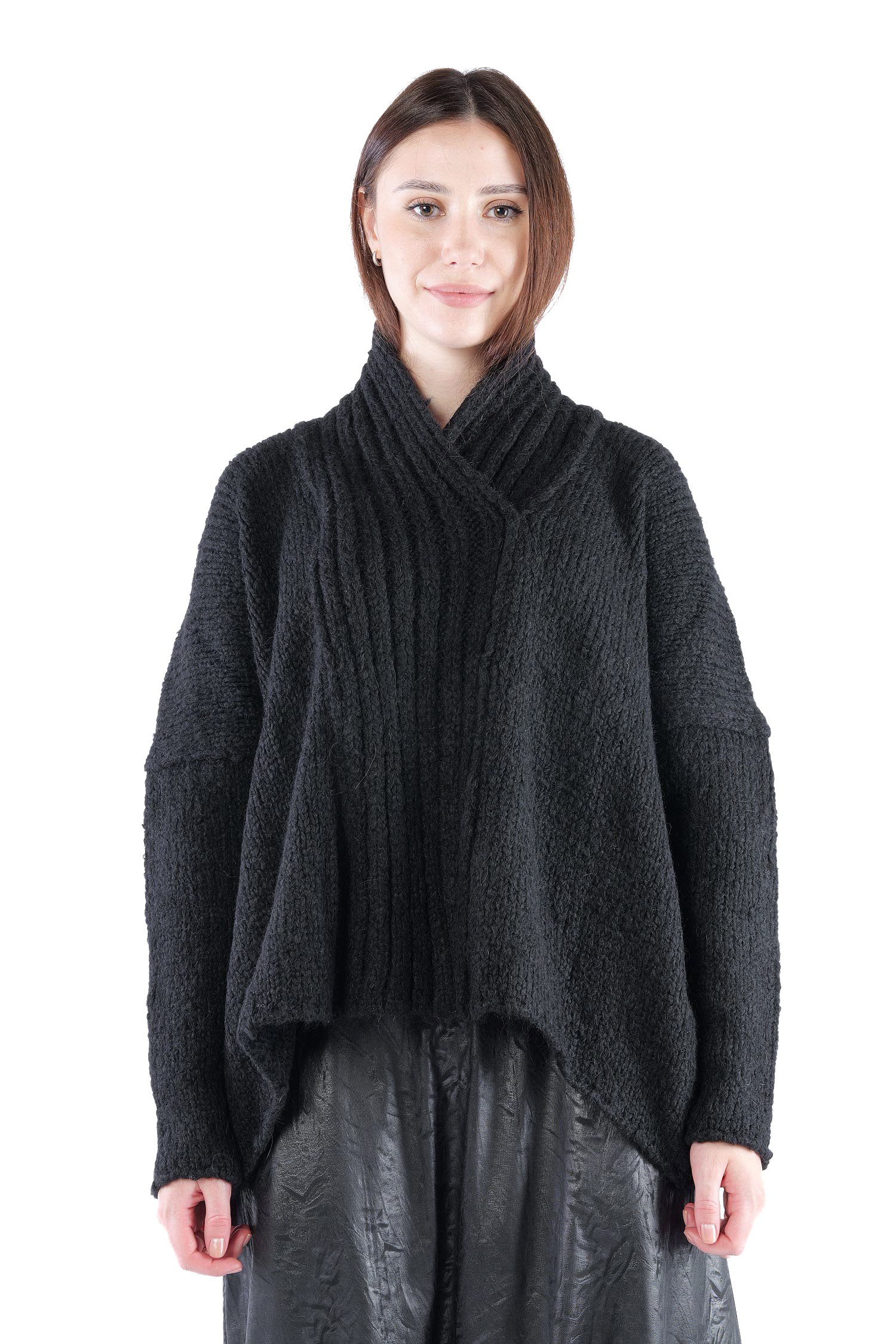 Dicker Strickpullover - Schwarz - Shawla