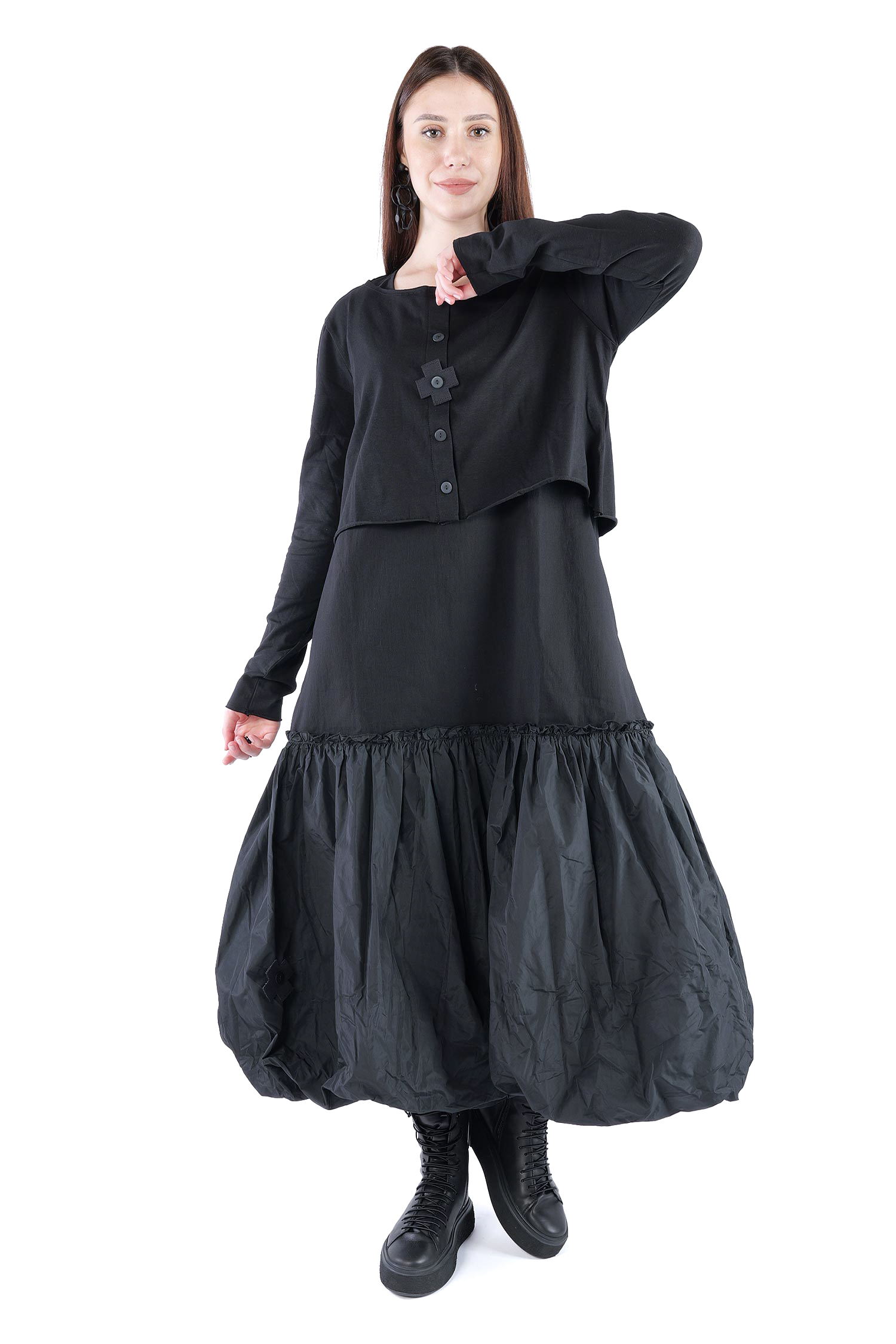 Kurze Jerseyjacke - Schwarz - 2131