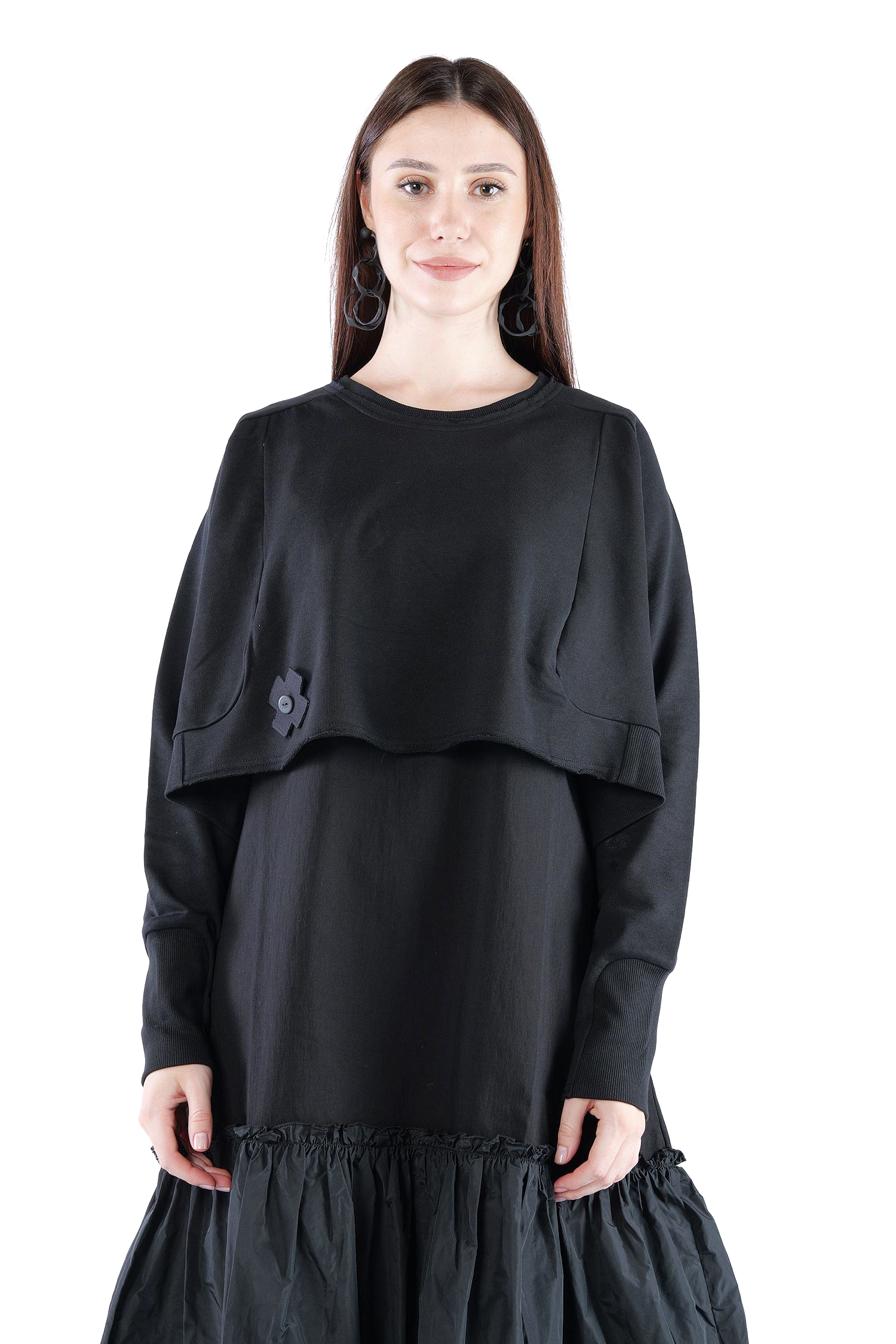 Kurzer Sweatpullover - Black print - 2137