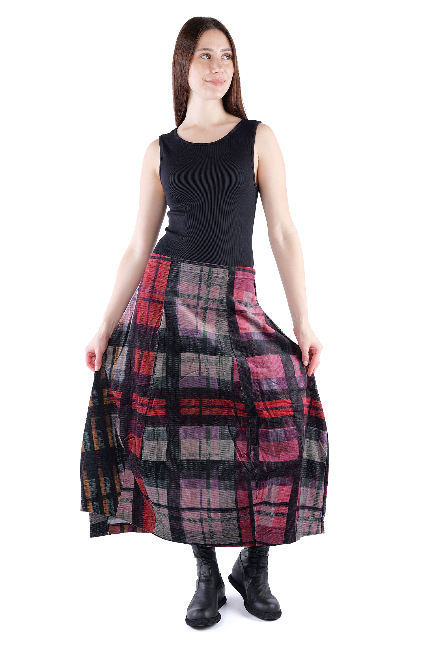 Feincord Rock - Check multicolor - 2263230305