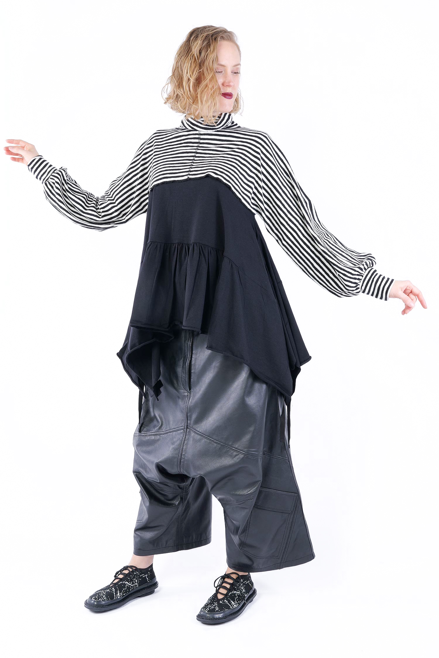 Kurzer Merinopullover - White/black - 1041