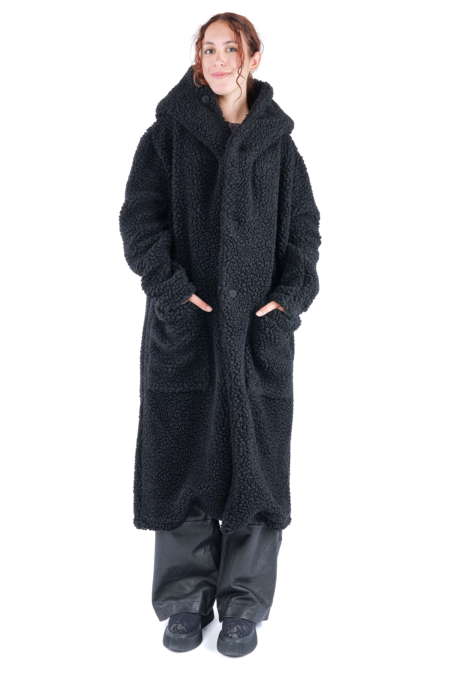 Kuscheliger Mantel - Schwarz - W206