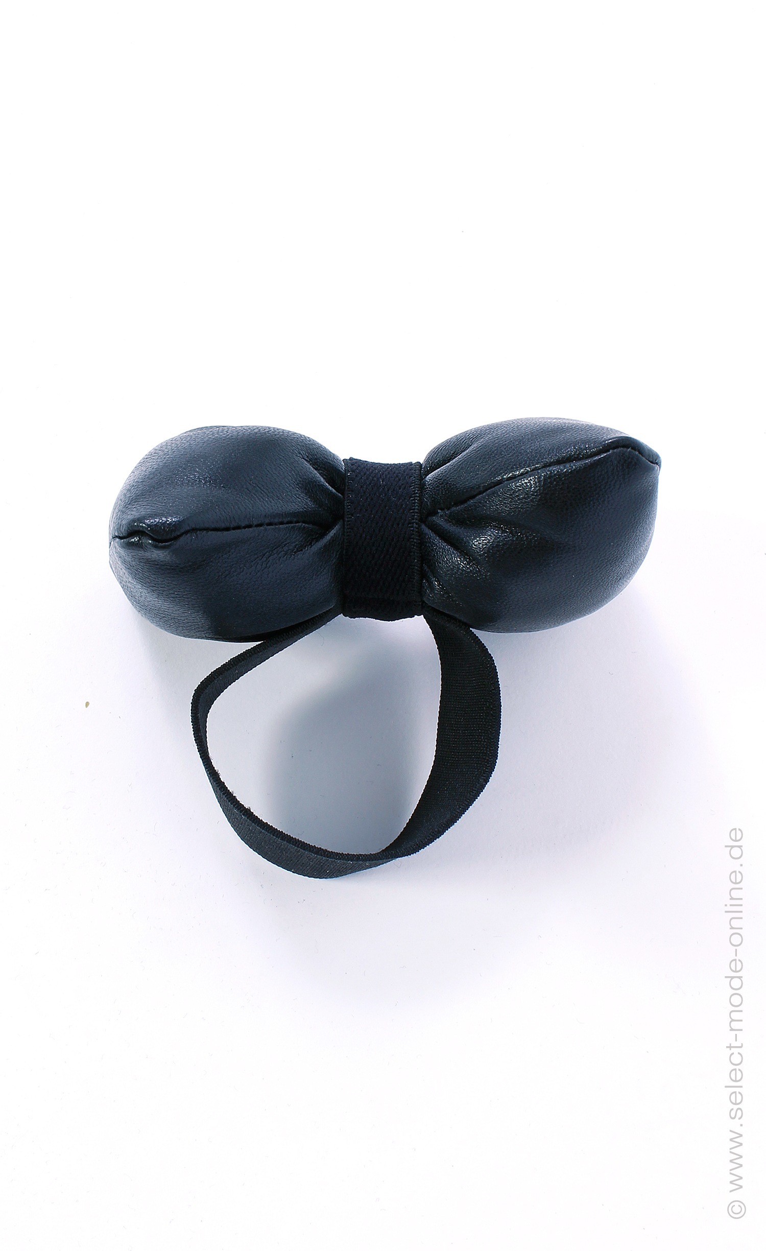 leather bow tie bracelet - black
