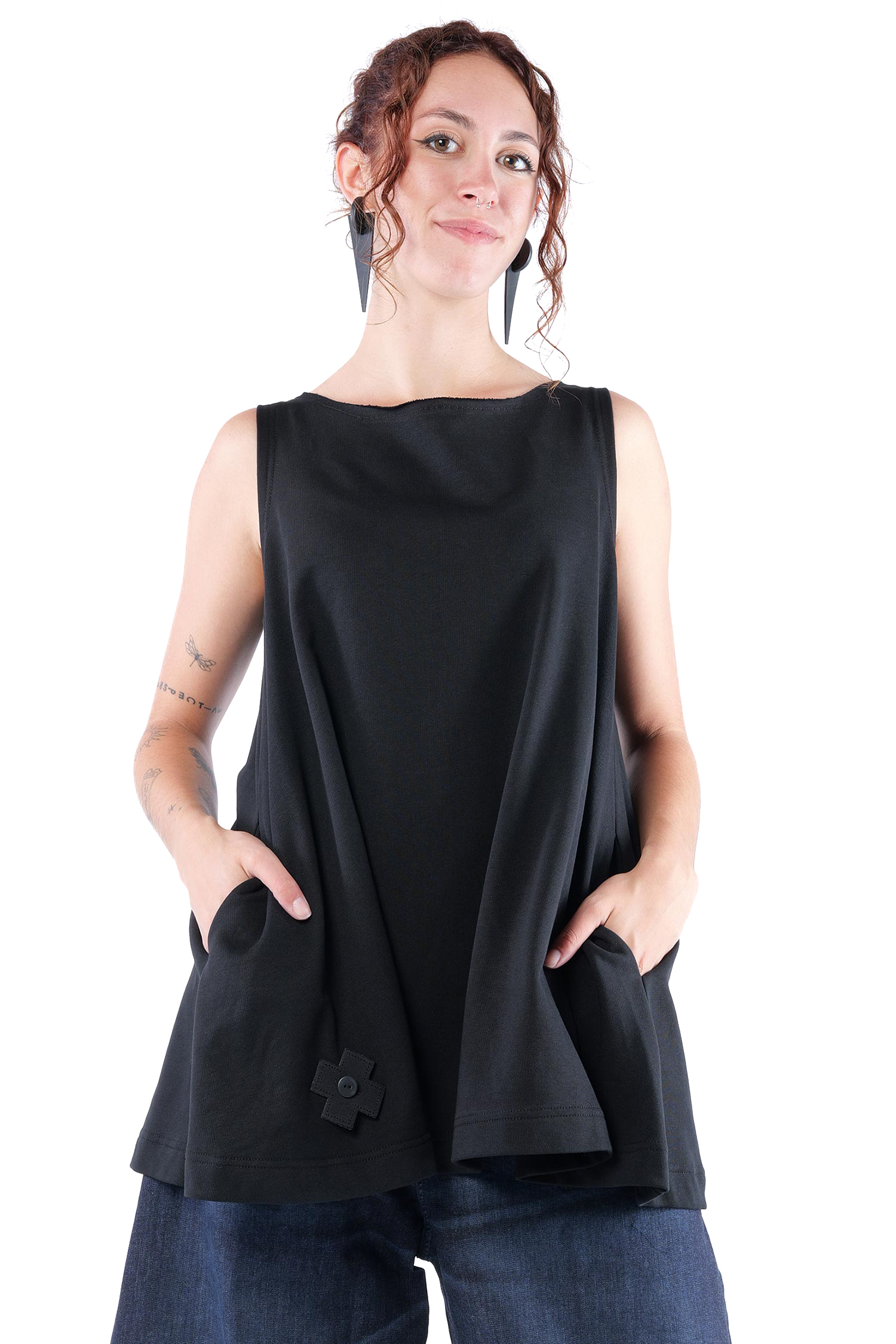 Wandelbares Top - Schwarz - 2123