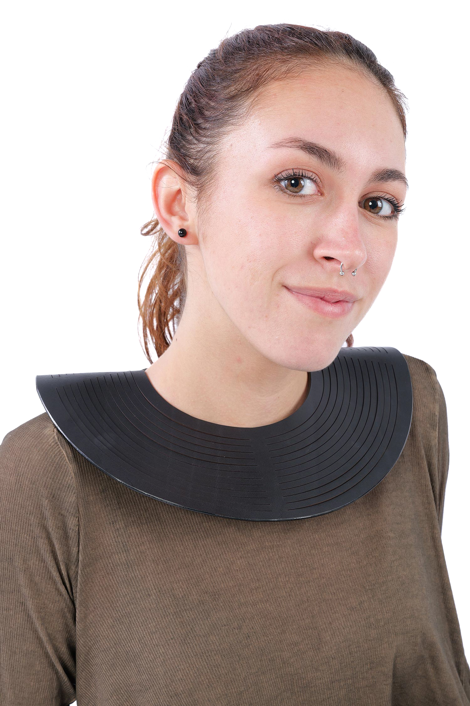 Leather necklace - black - NE13