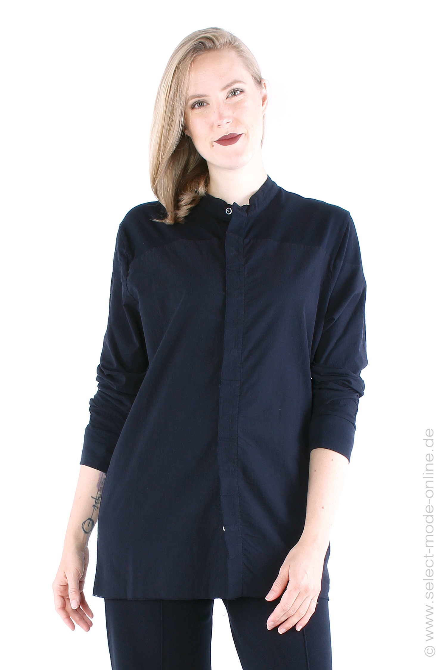 Materialmix shirt - black