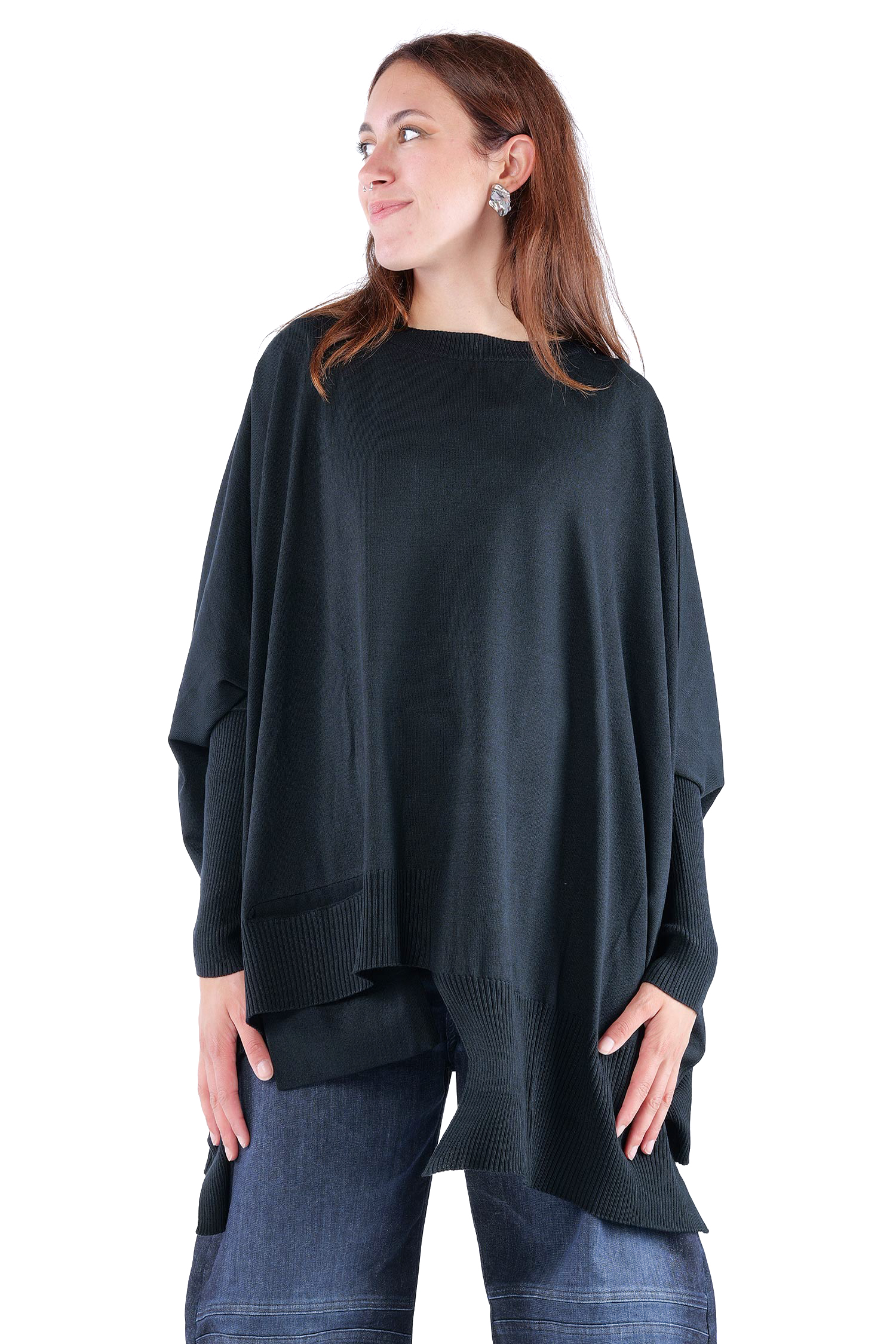 Oversize Strickpullover - Schwarz - 26.2-KHG445