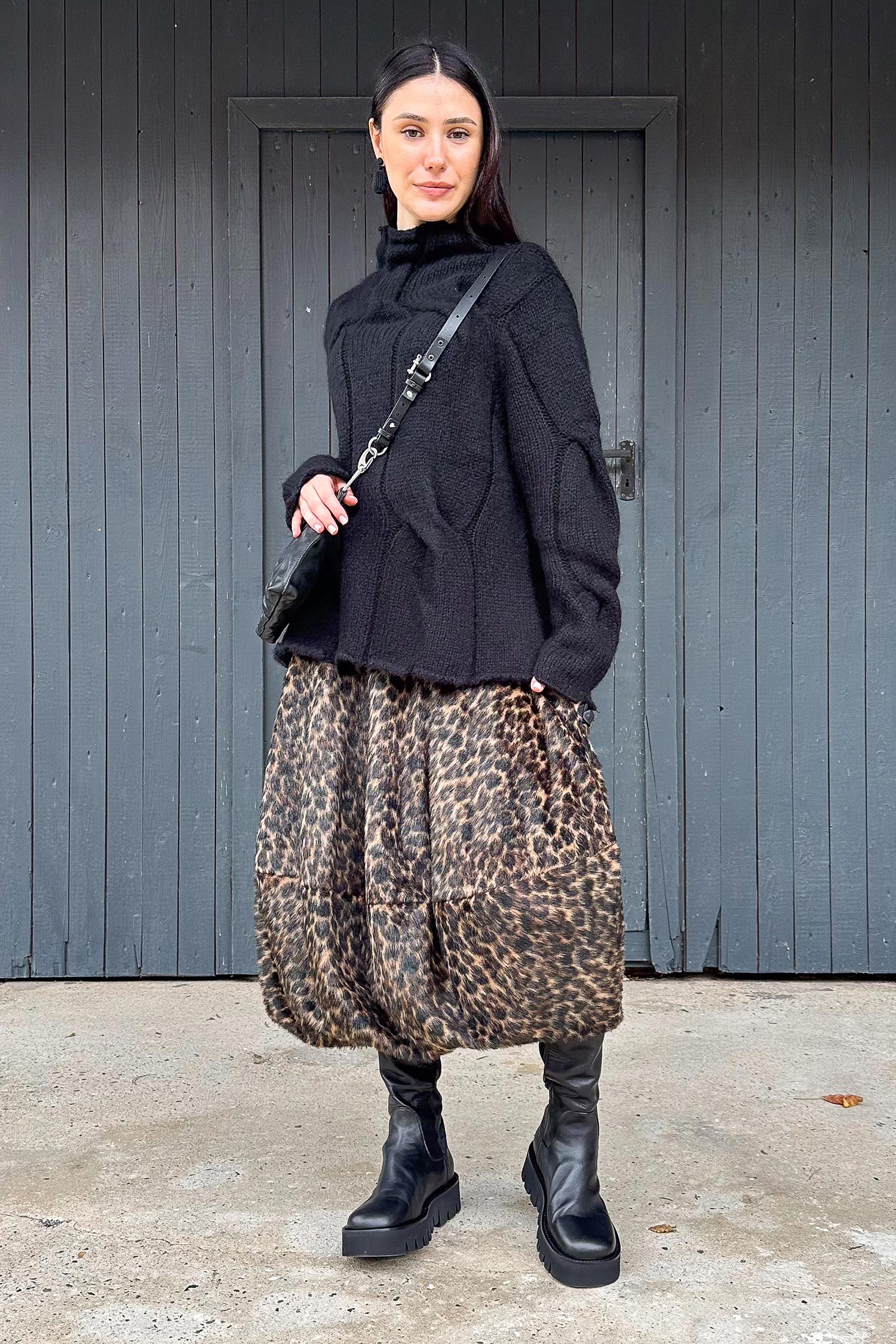 Leopard fur skirt - Leo jacquard - 2261190303