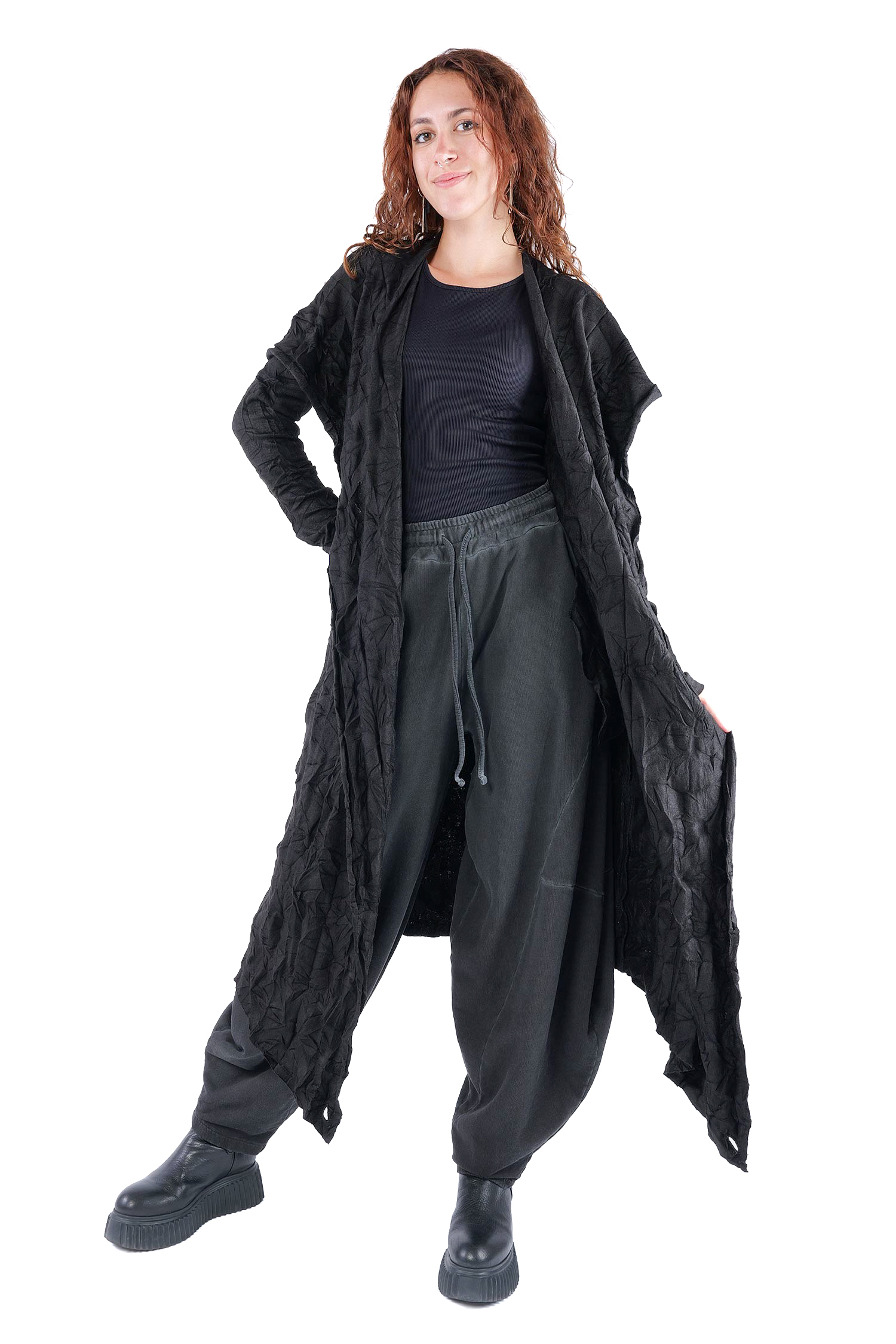 Long cardigan - Black - W5446
