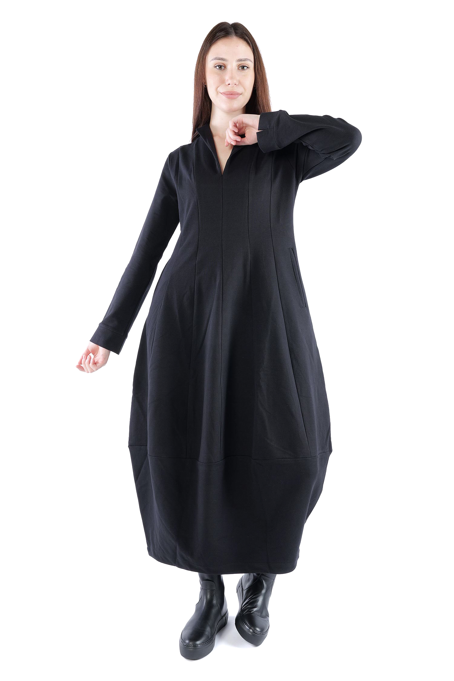 Tulpiges Sweatkleid - Schwarz - 26.2-KHF120