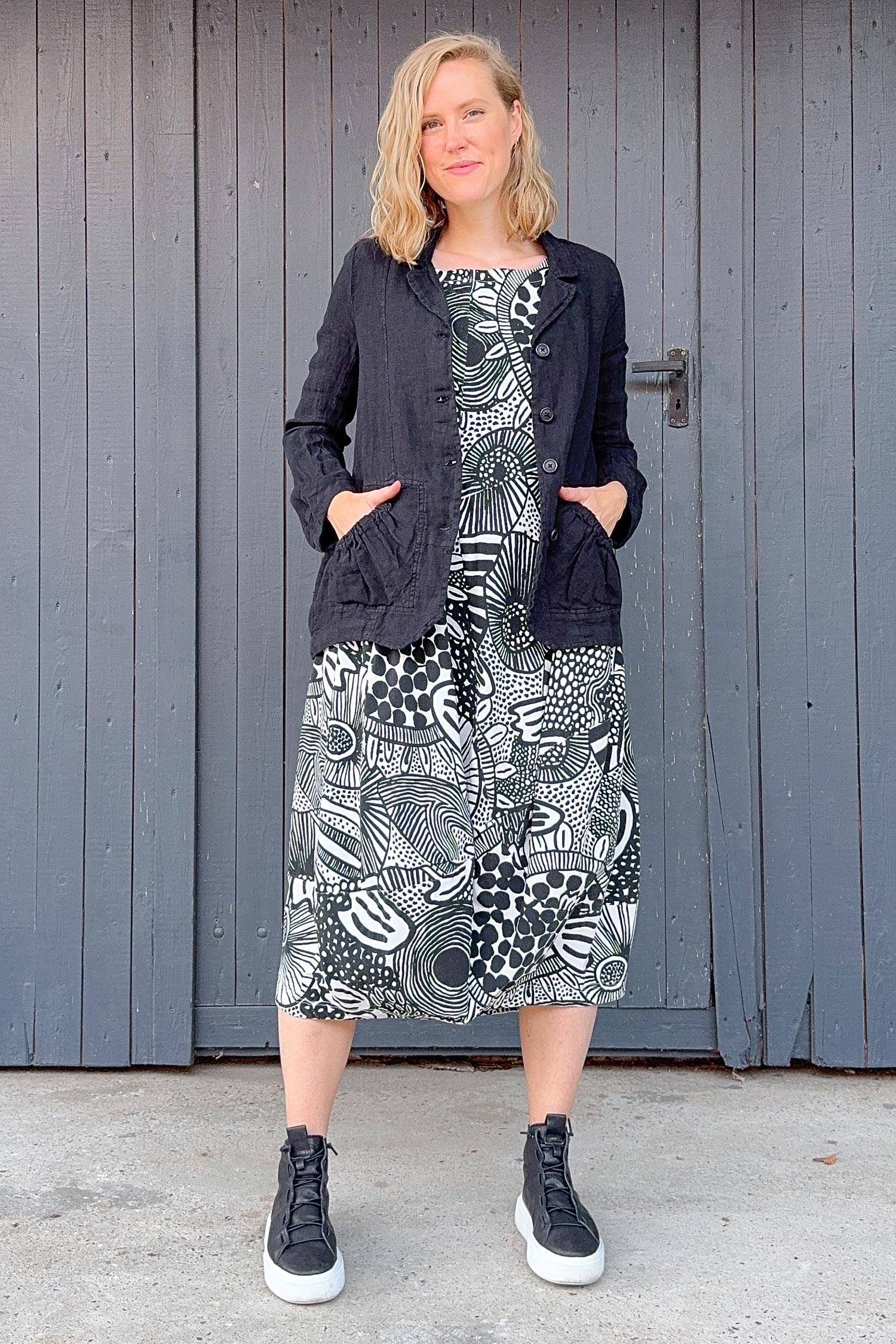 Leinenjacke - Schwarz - 1263541101