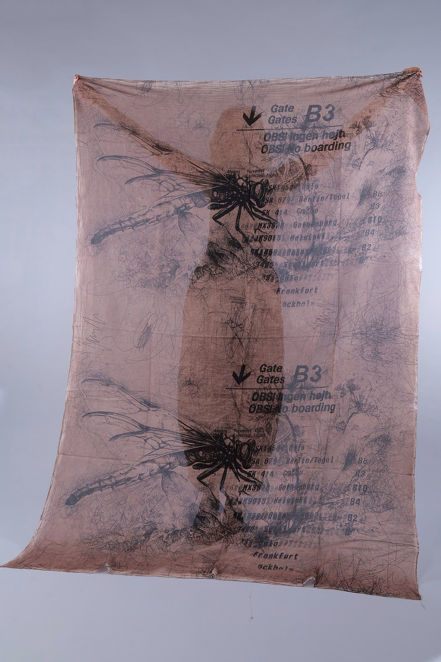 Großer Schal - Copper allover print old dye - Avisto