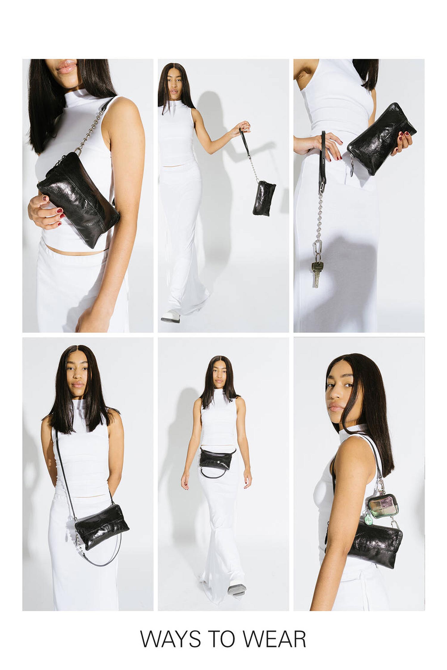 Schultertasche / Clutch - Patent Inked Black - IVIET ed.3