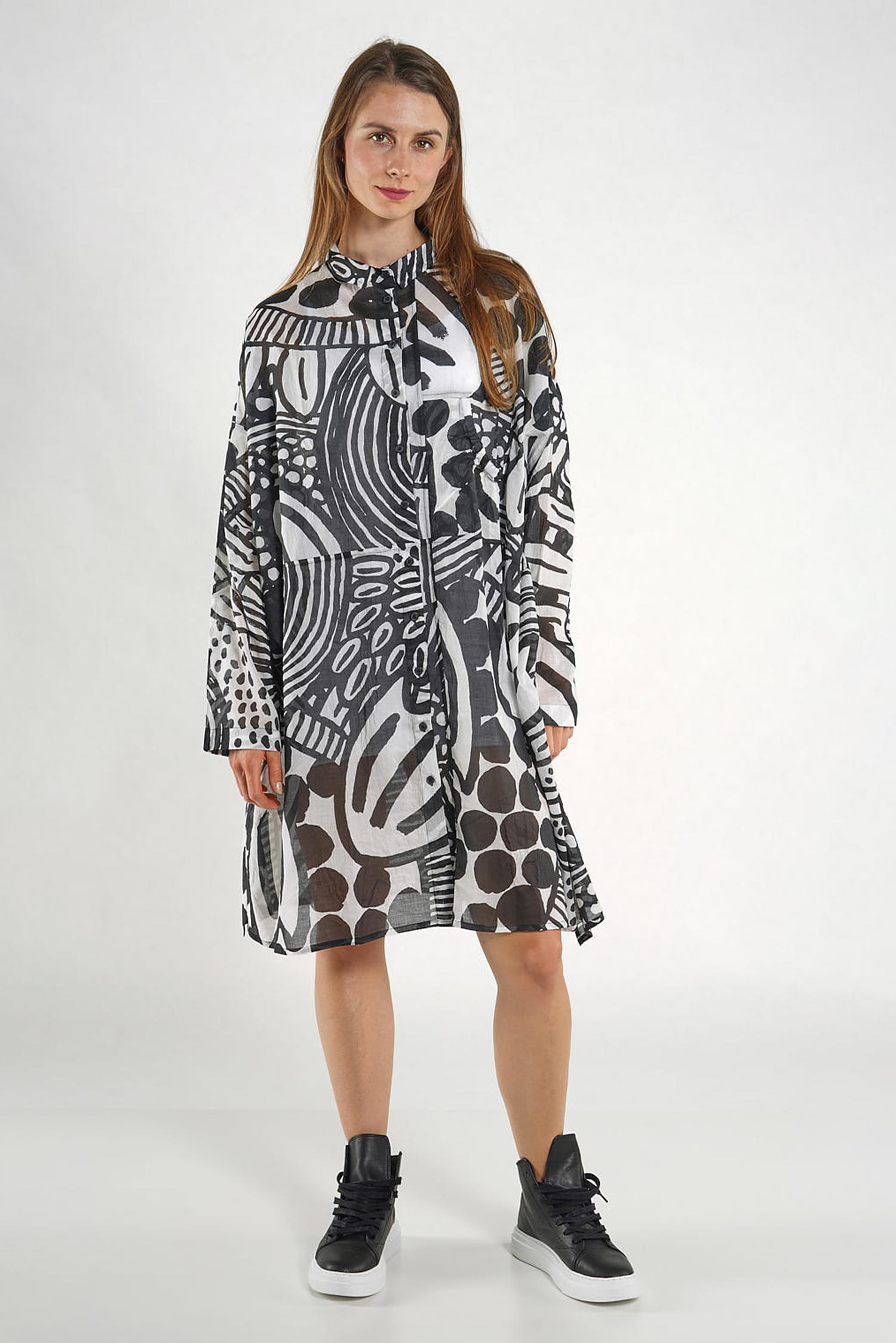 Lightweight long blouse - Multicolor - 1263600909