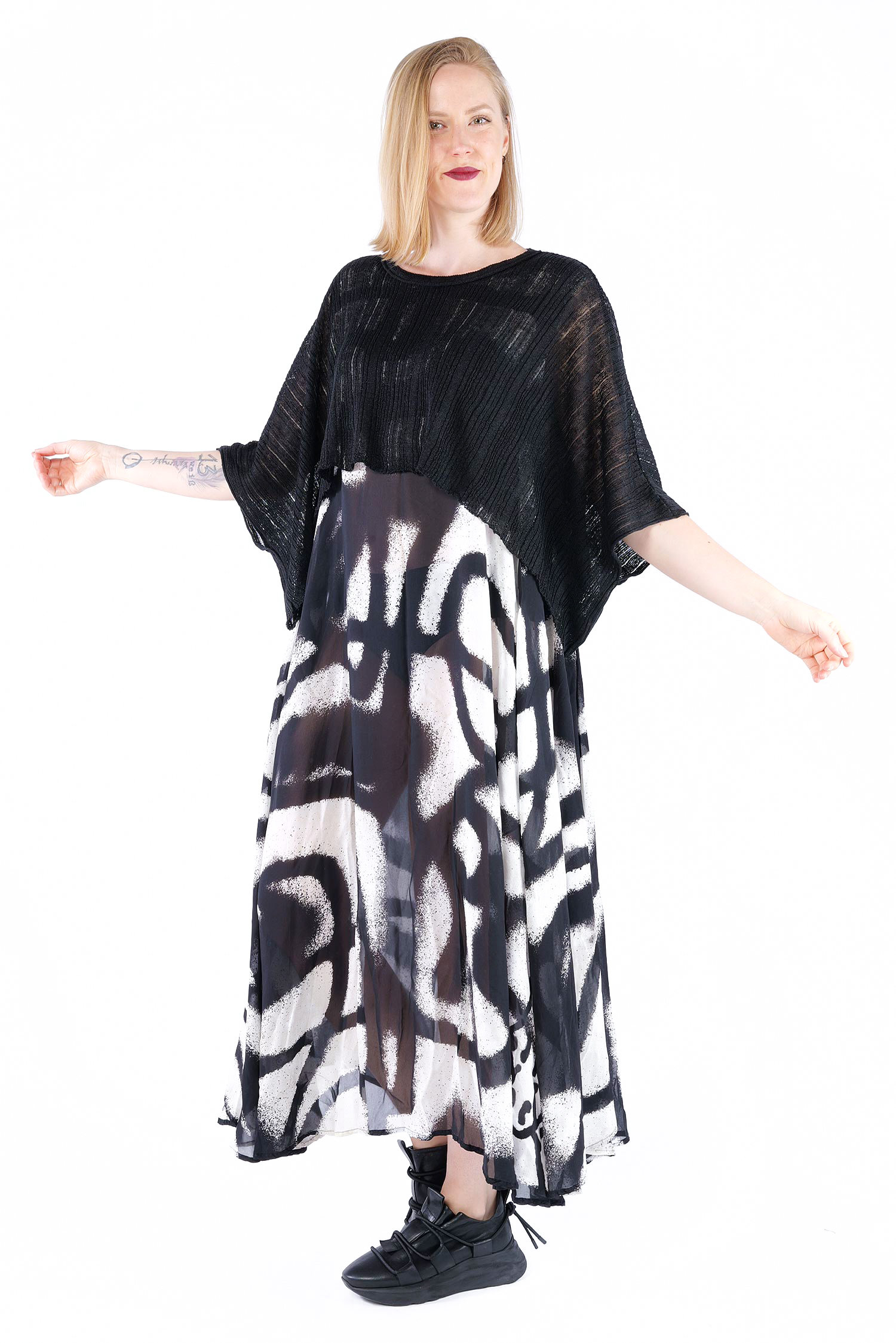 Leinen Strickpullover - Schwarz - Flaxa
