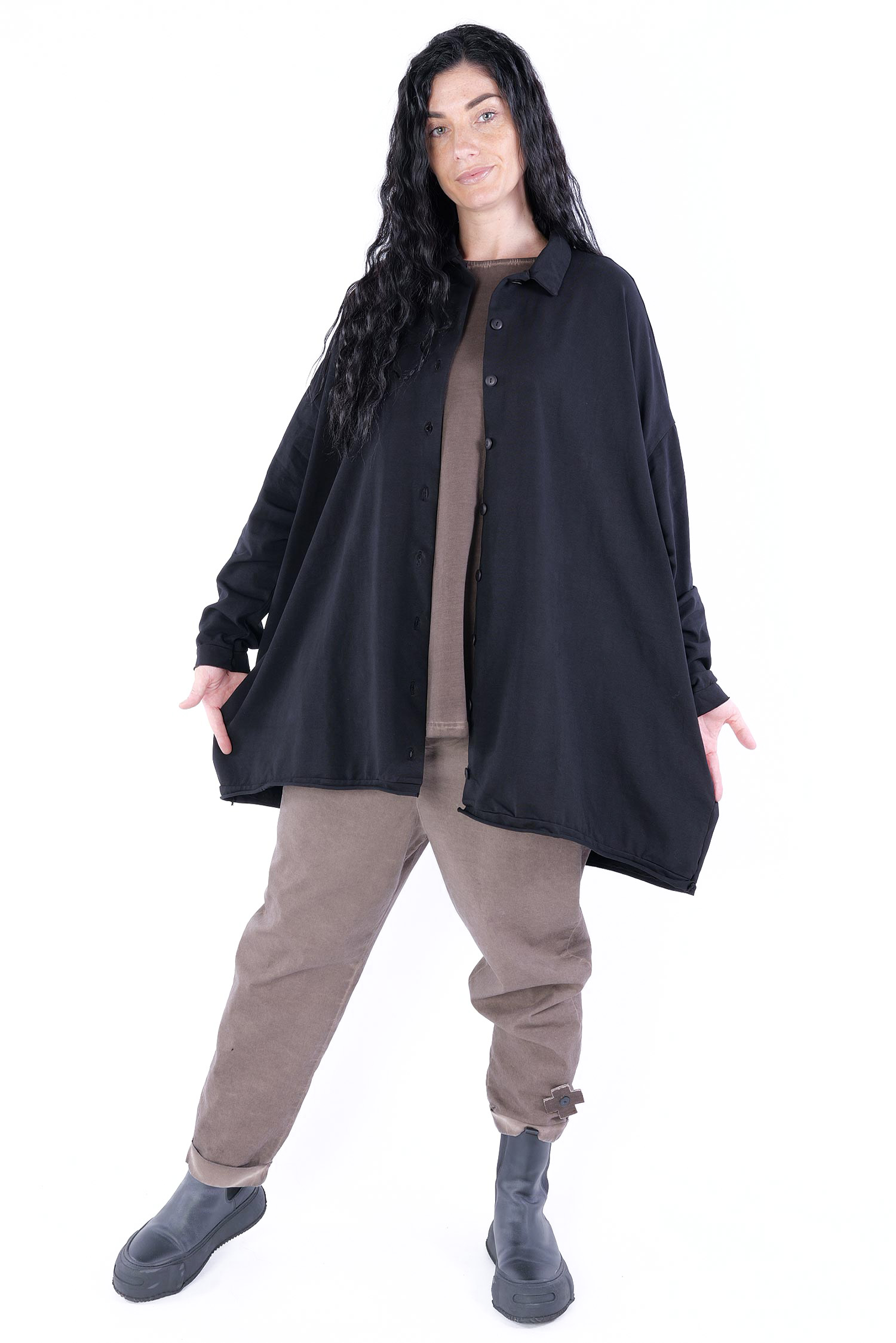 Oversize jersey jacket - Black - Flatender