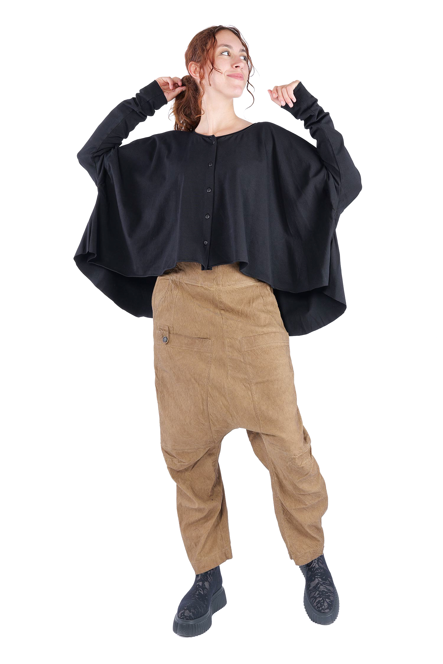 Oversize jersey jacket - Black - Soulviel