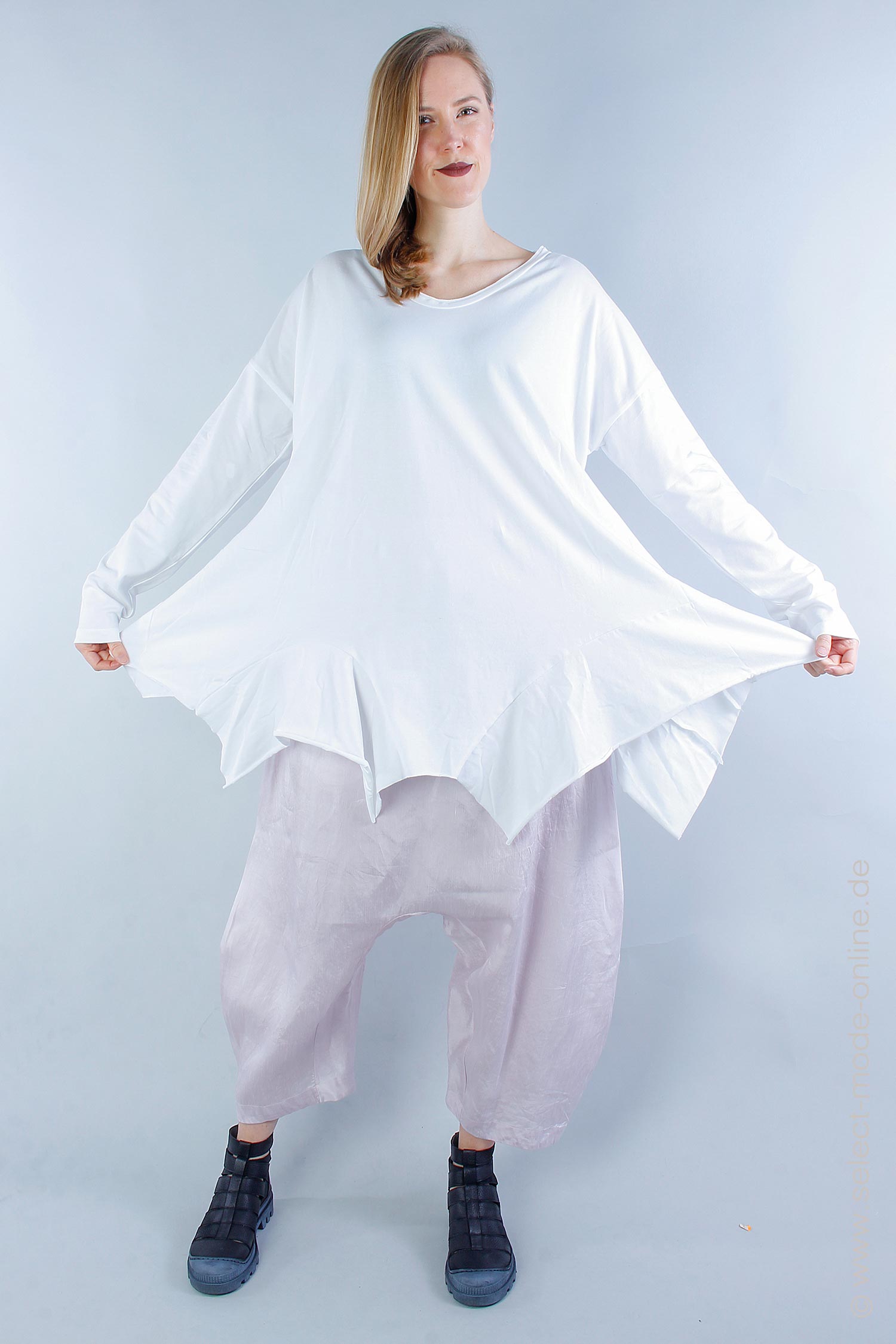 Oversize jersey pullover - White - 5050