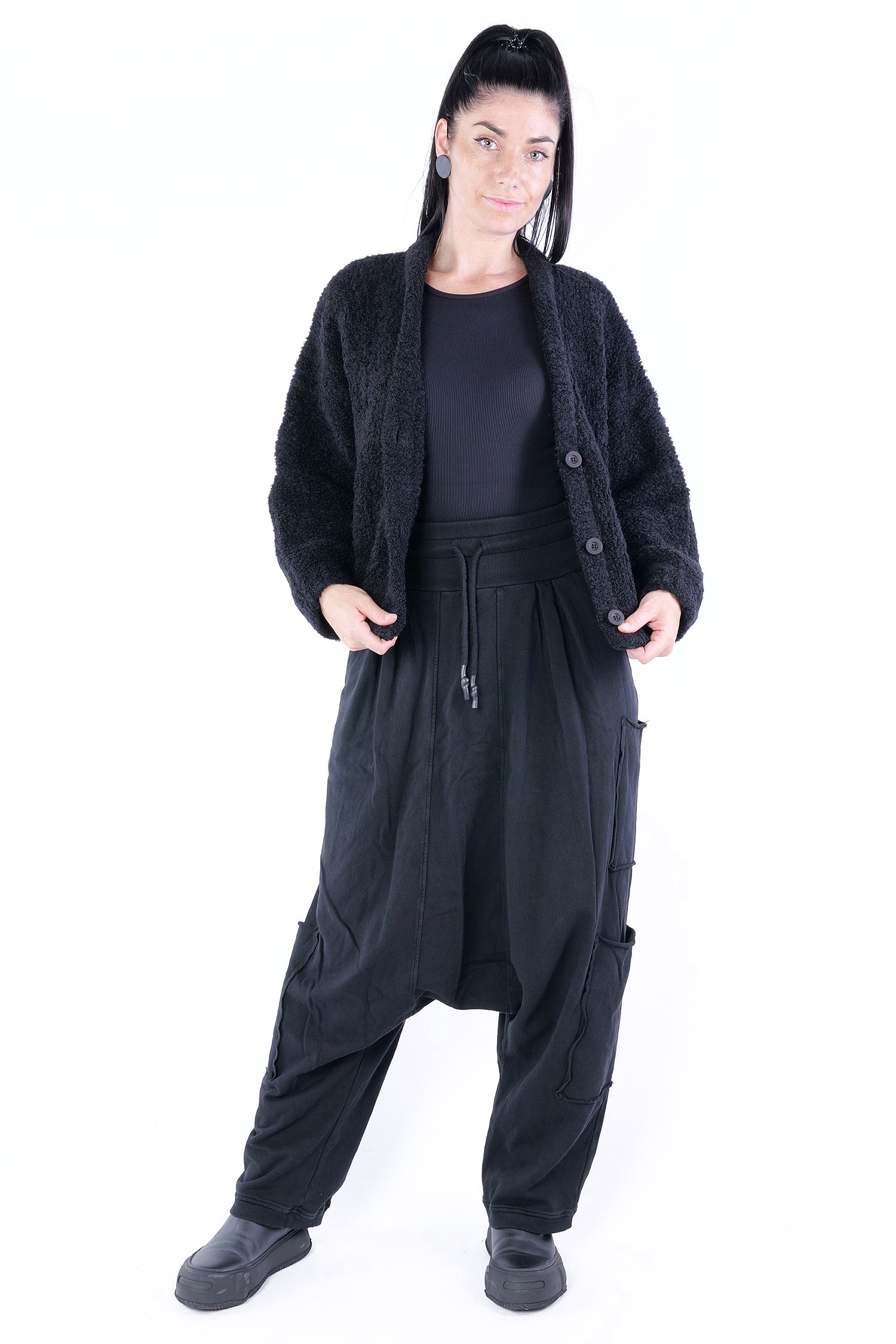 Kuschelige Strickjacke - Schwarz - 252.15.02