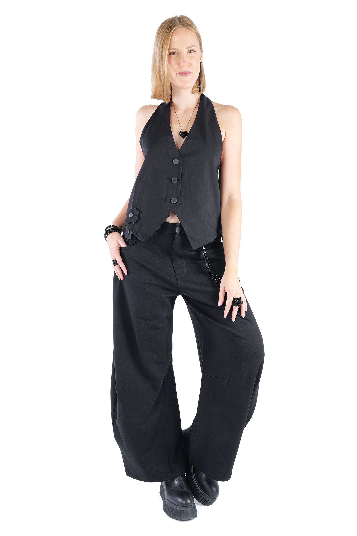 Stretch-Weste - Schwarz - 4036