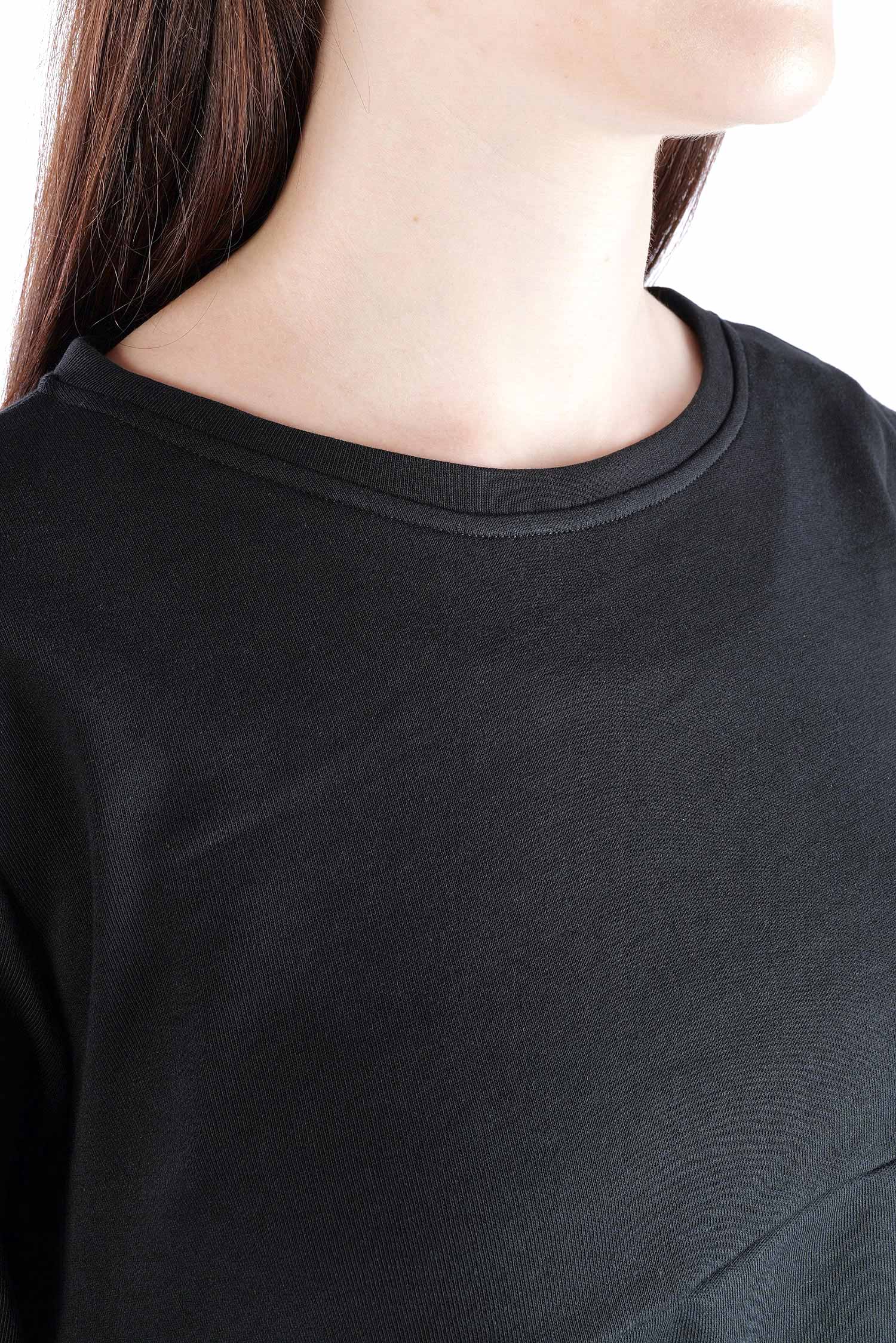 Asymmetrischer Sweatpullover - Schwarz - 2135