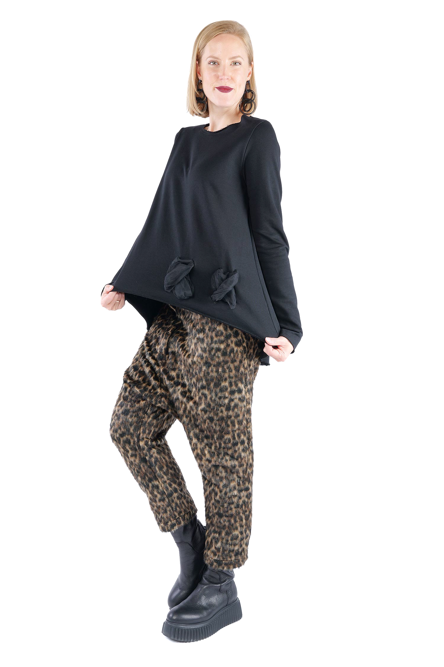 A-Linien Pullover - Schwarz - 2126