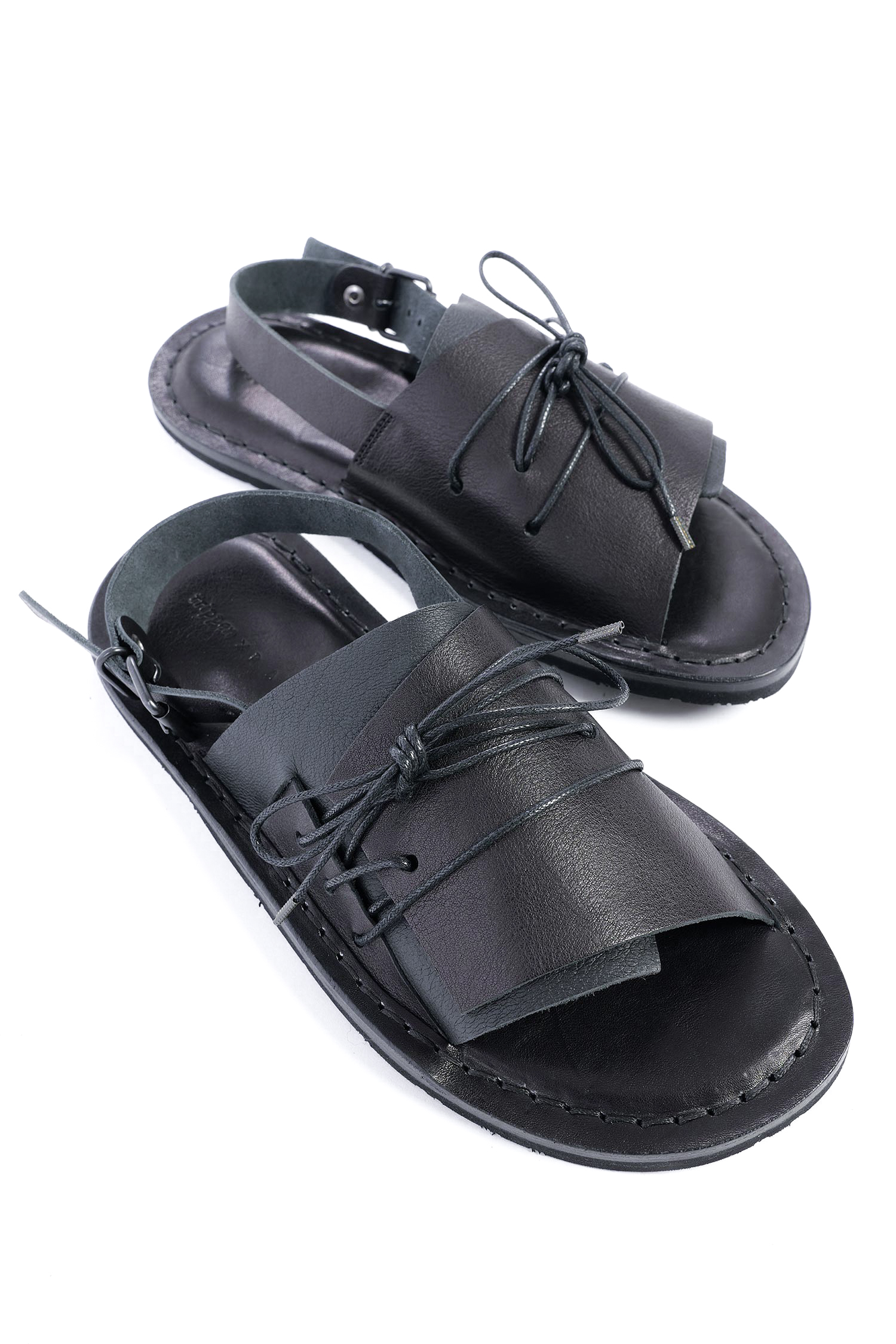 Leder Sandalen - Schwarz - Rare