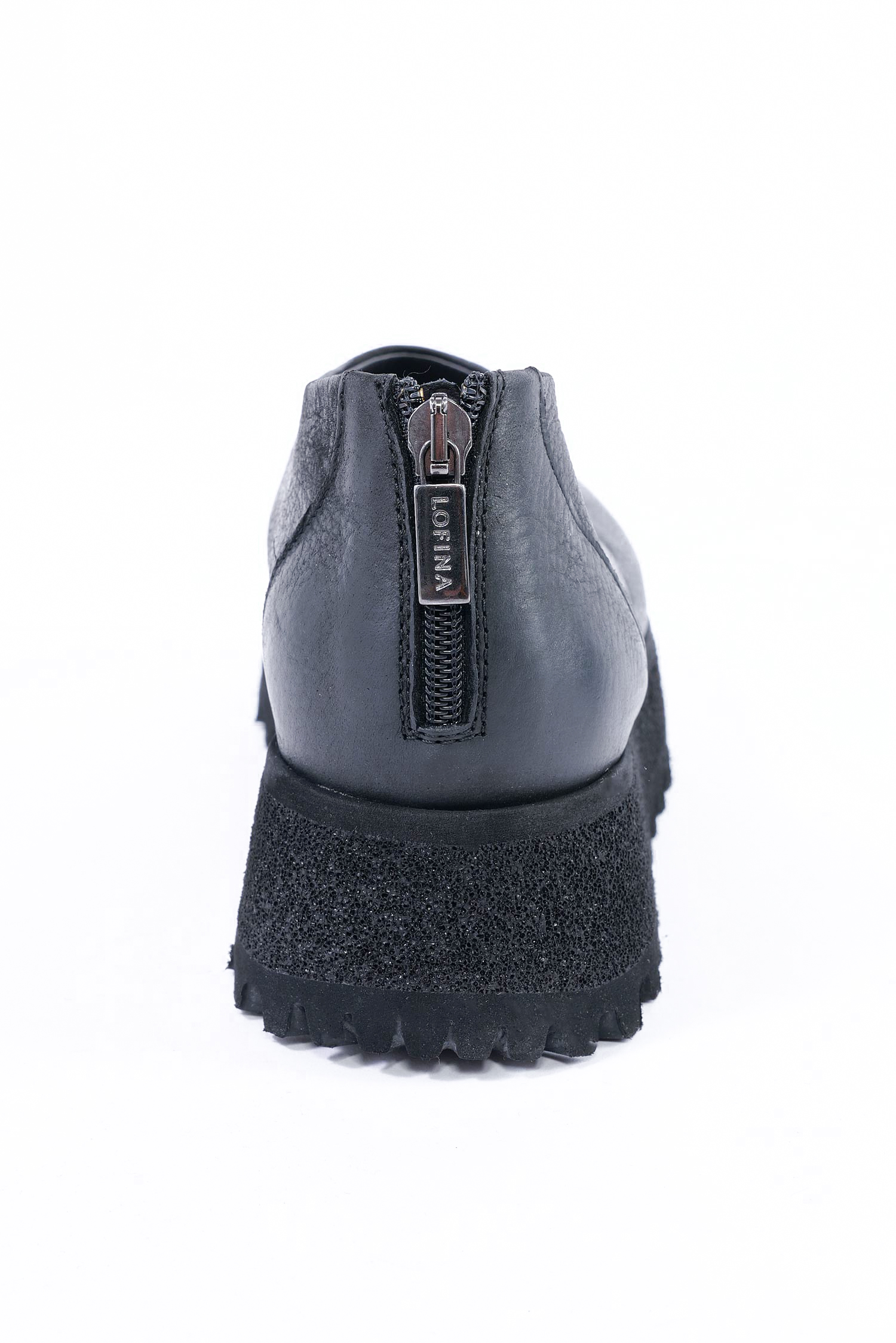 Plateau Leder Ballerina - schwarz - 7641