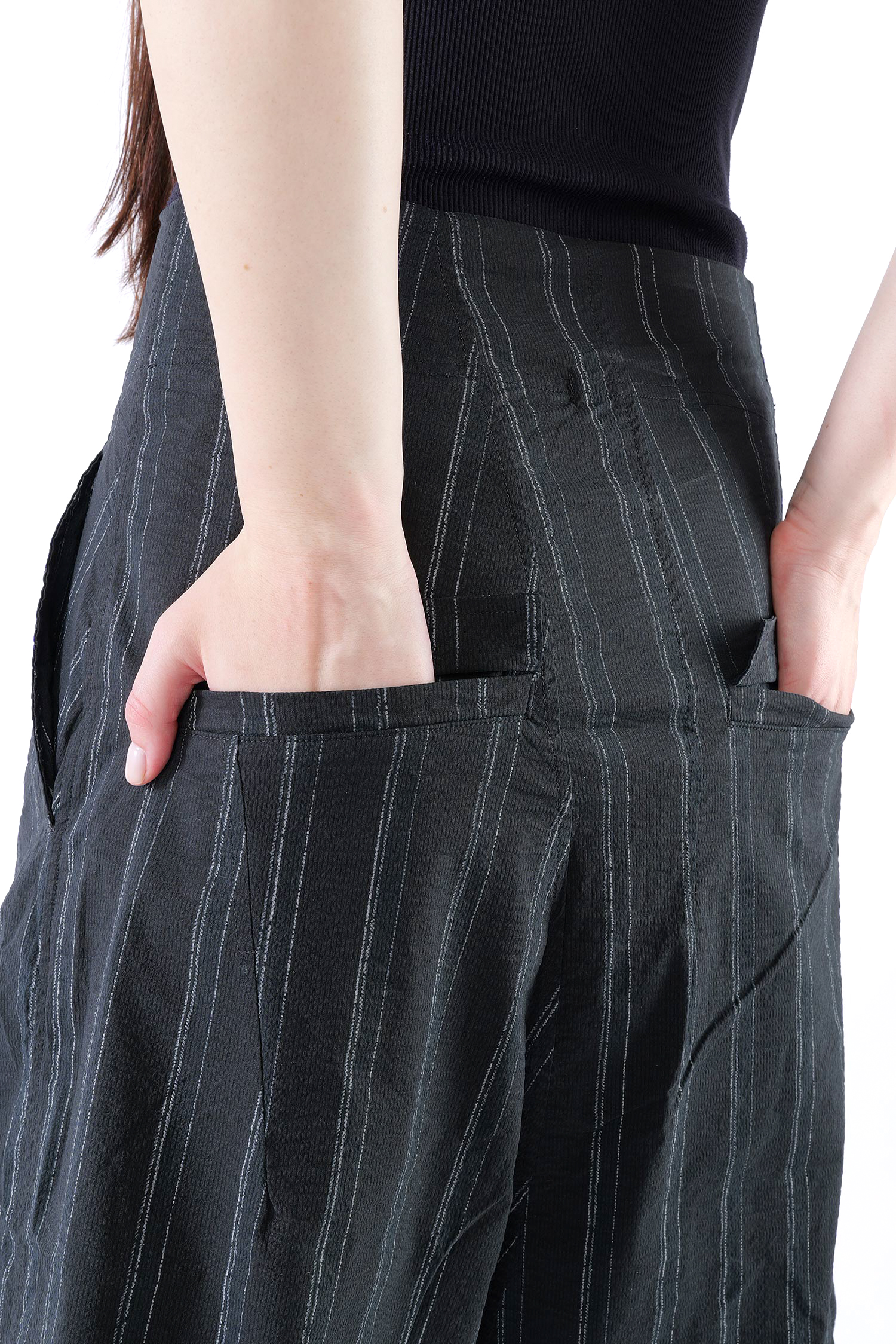 Weite Stretchhose - Petrol cloud stripe - 2261240104