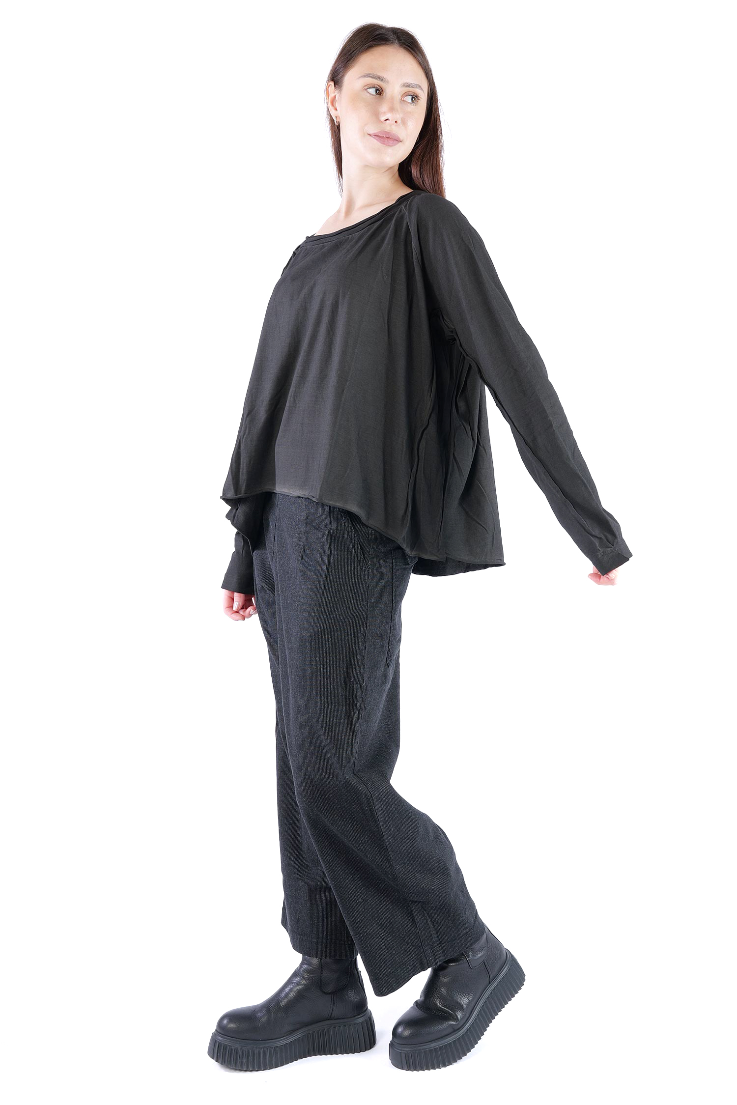 Oversize Jerseypullover - Black cloud - 2262560506